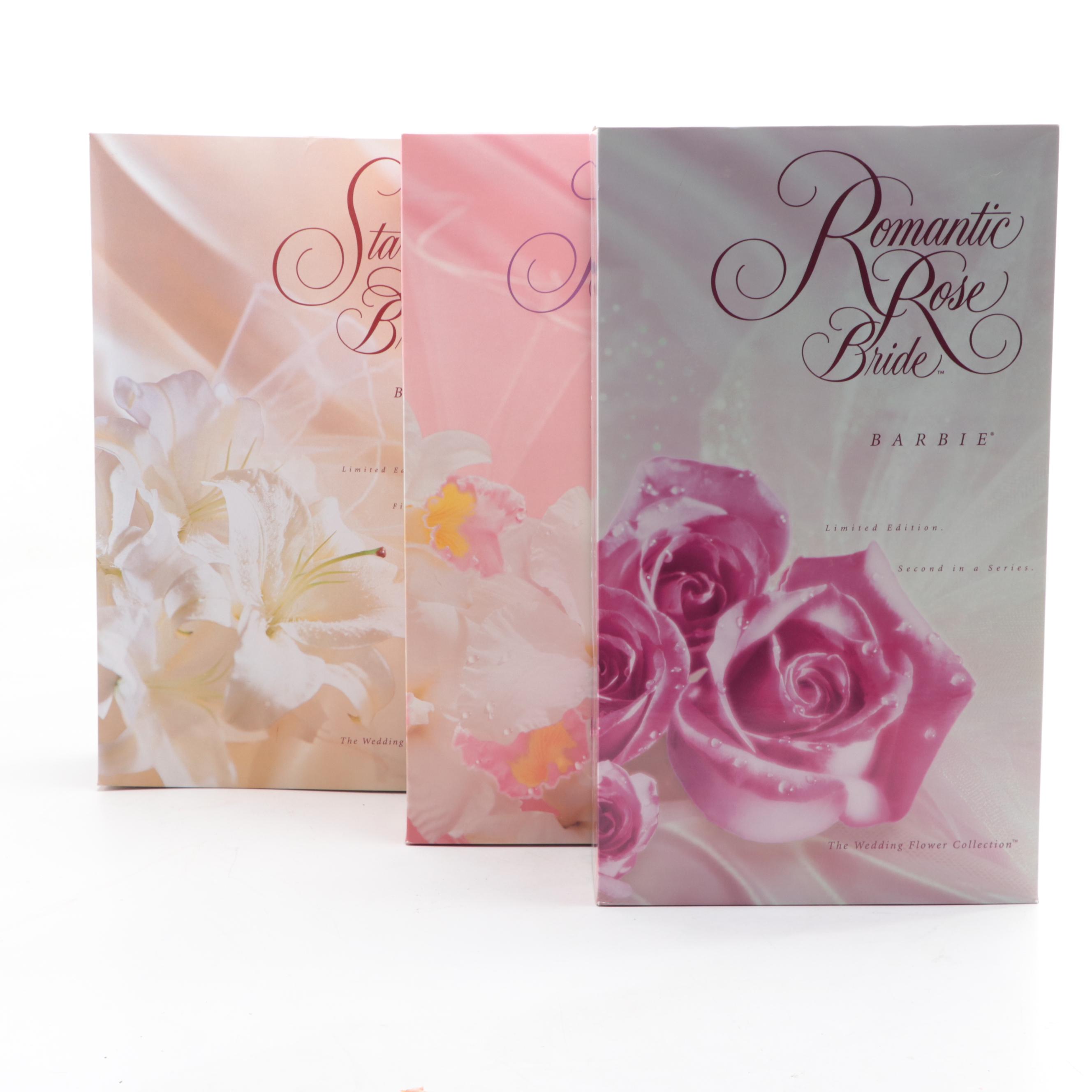 Mattel "Star Lily", "Blushing Orchid", and "Romantic Rose Bride" Barbie Dolls