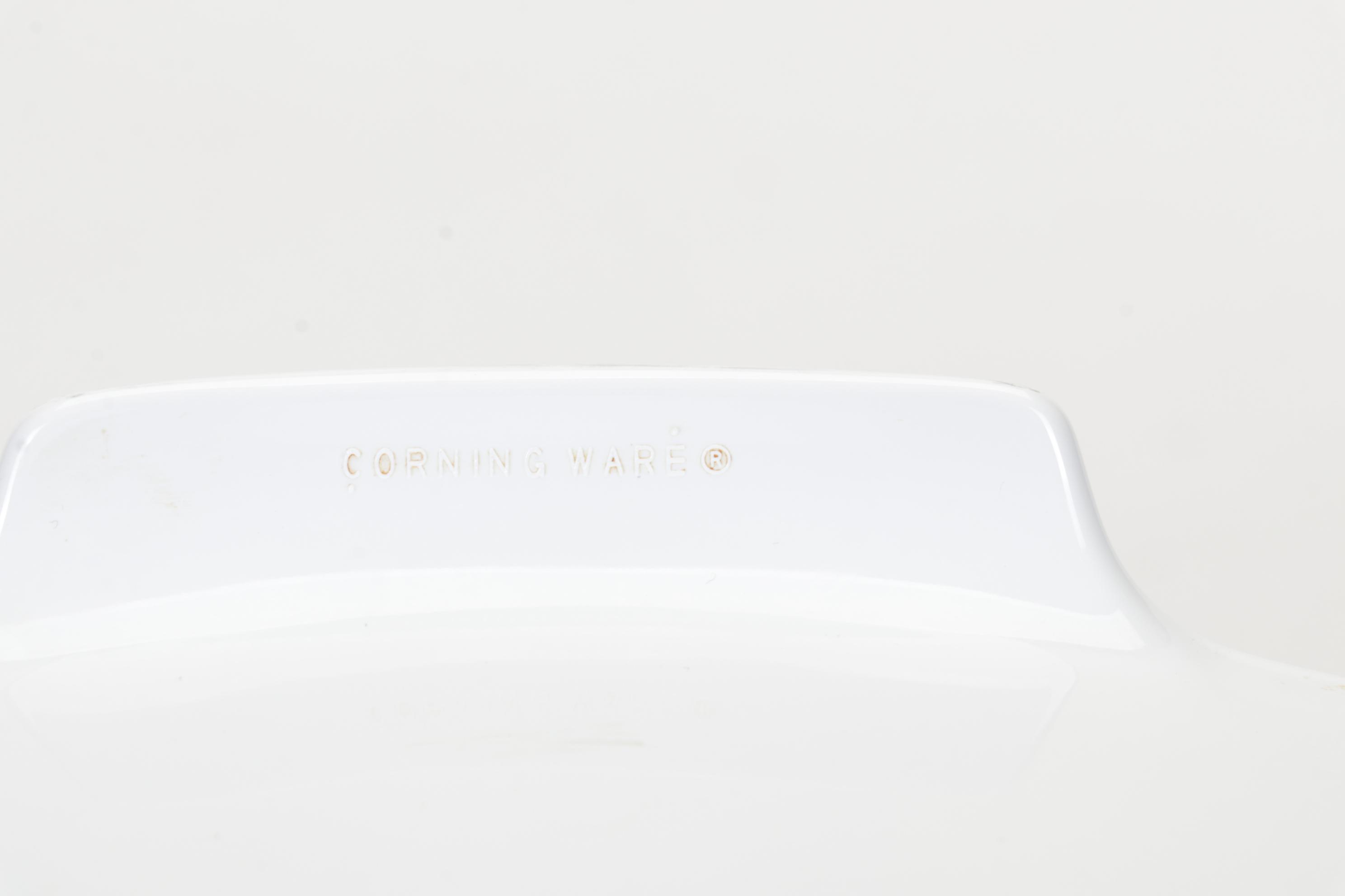 Corning Ware with Lids, Mortar and Pestle, and Other Bakeware