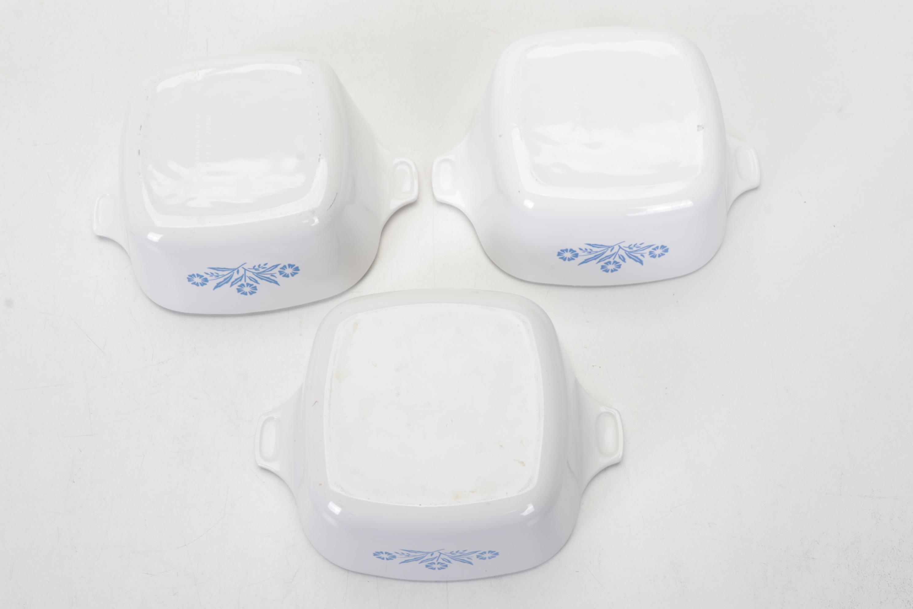 Corning Ware with Lids, Mortar and Pestle, and Other Bakeware