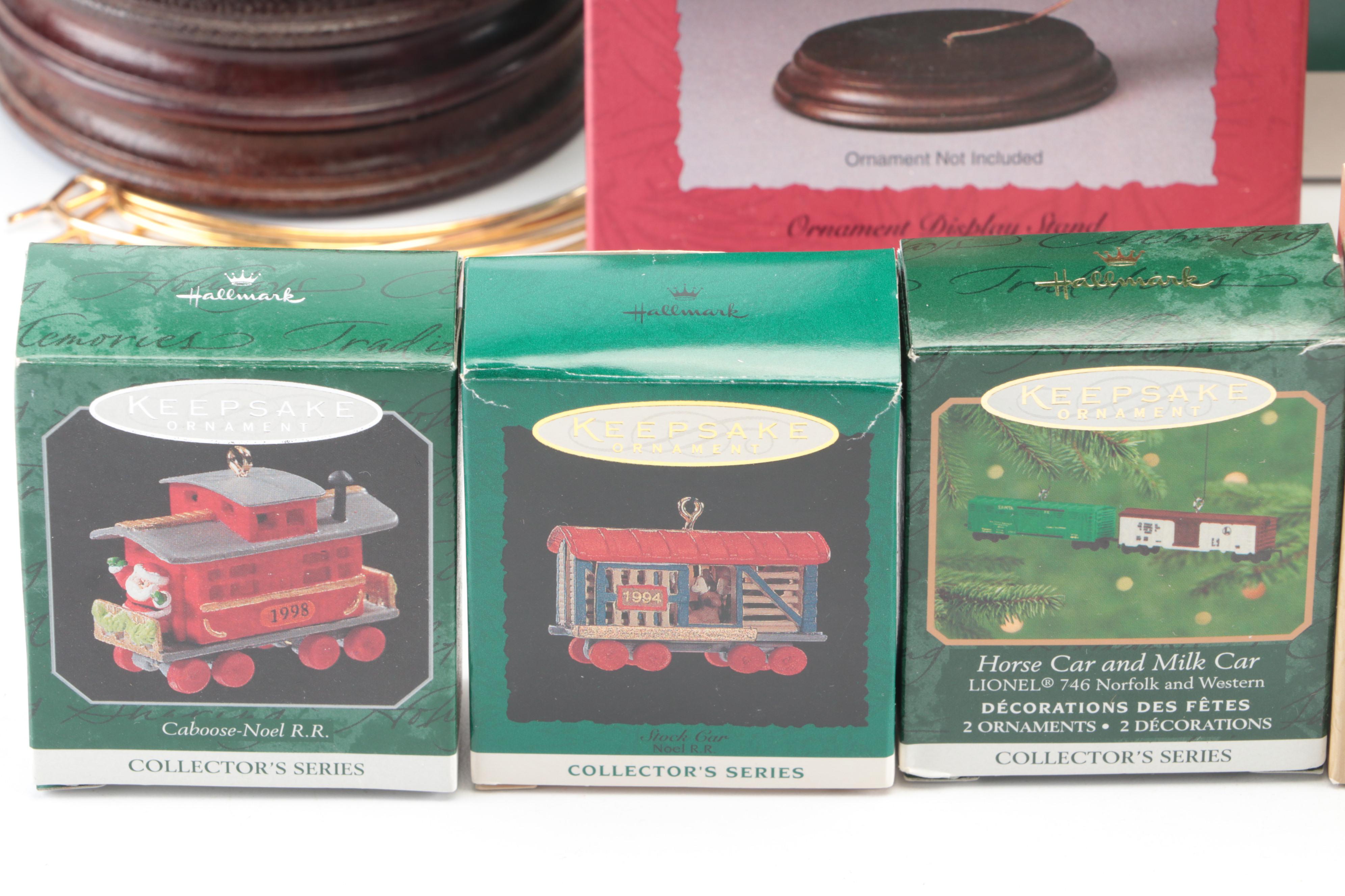Hallmark Keepsake Christmas Ornaments, Holiday Express Miniature Tree Base, More