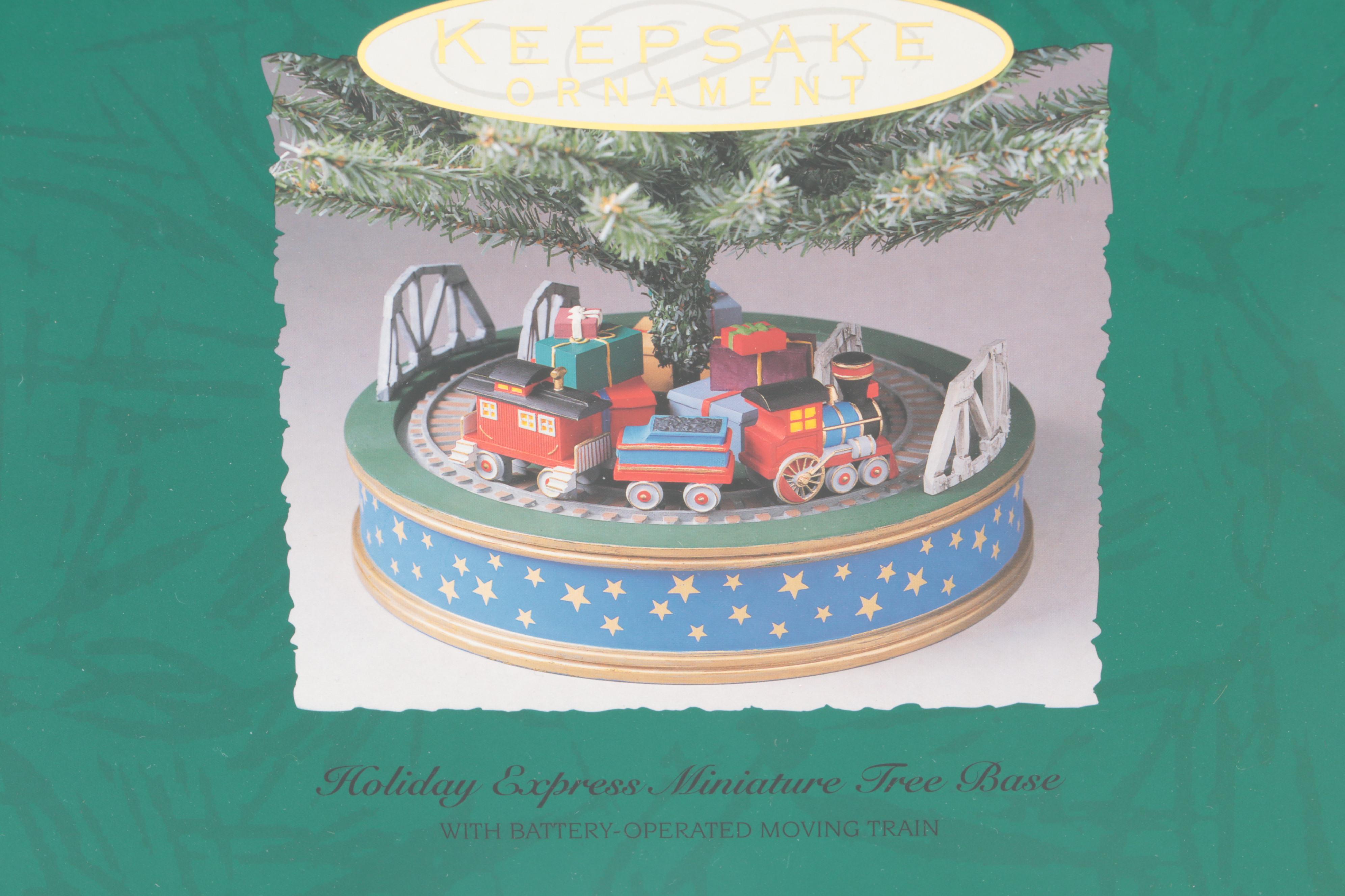 Hallmark Keepsake Christmas Ornaments, Holiday Express Miniature Tree Base, More