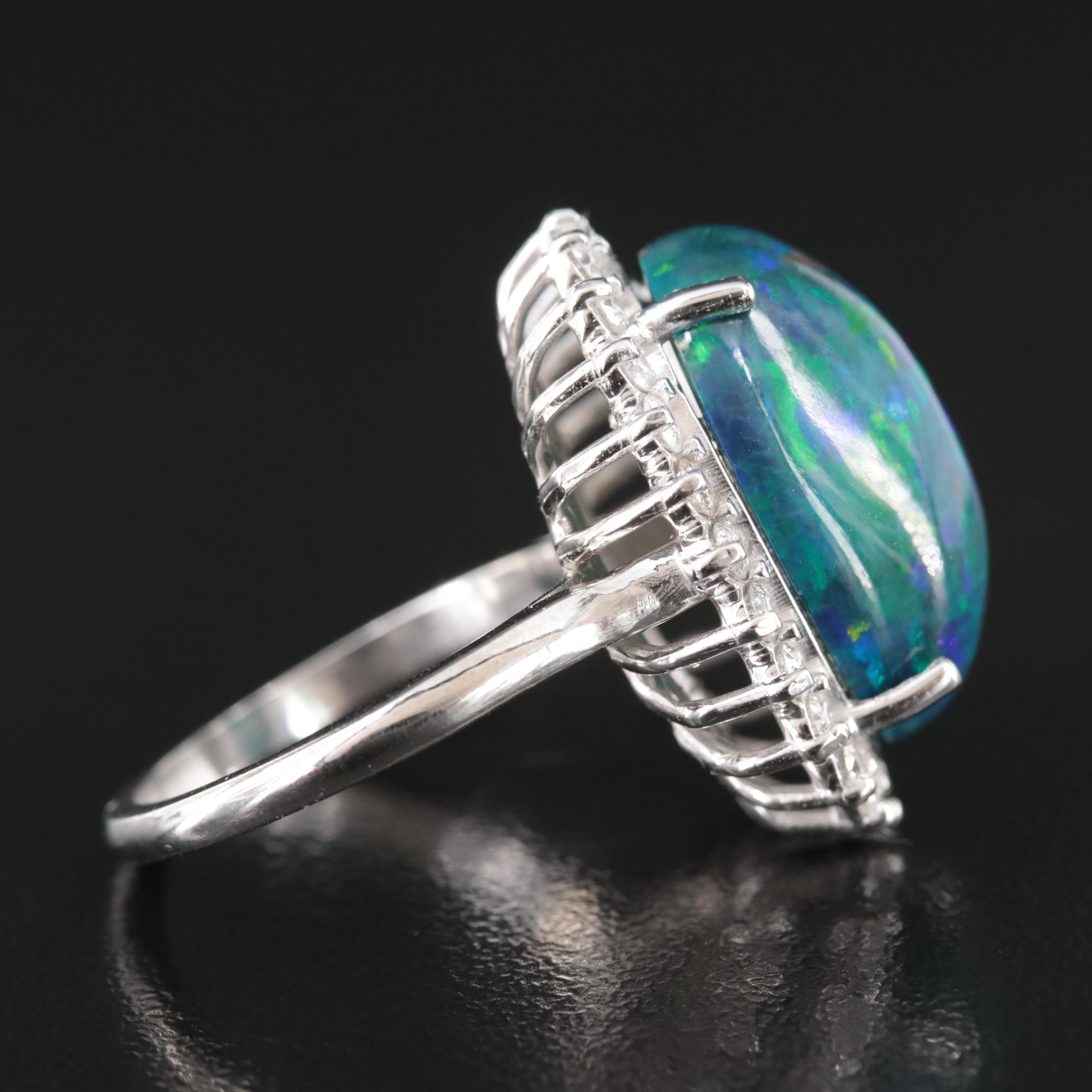 18K Opal and Diamond Ring