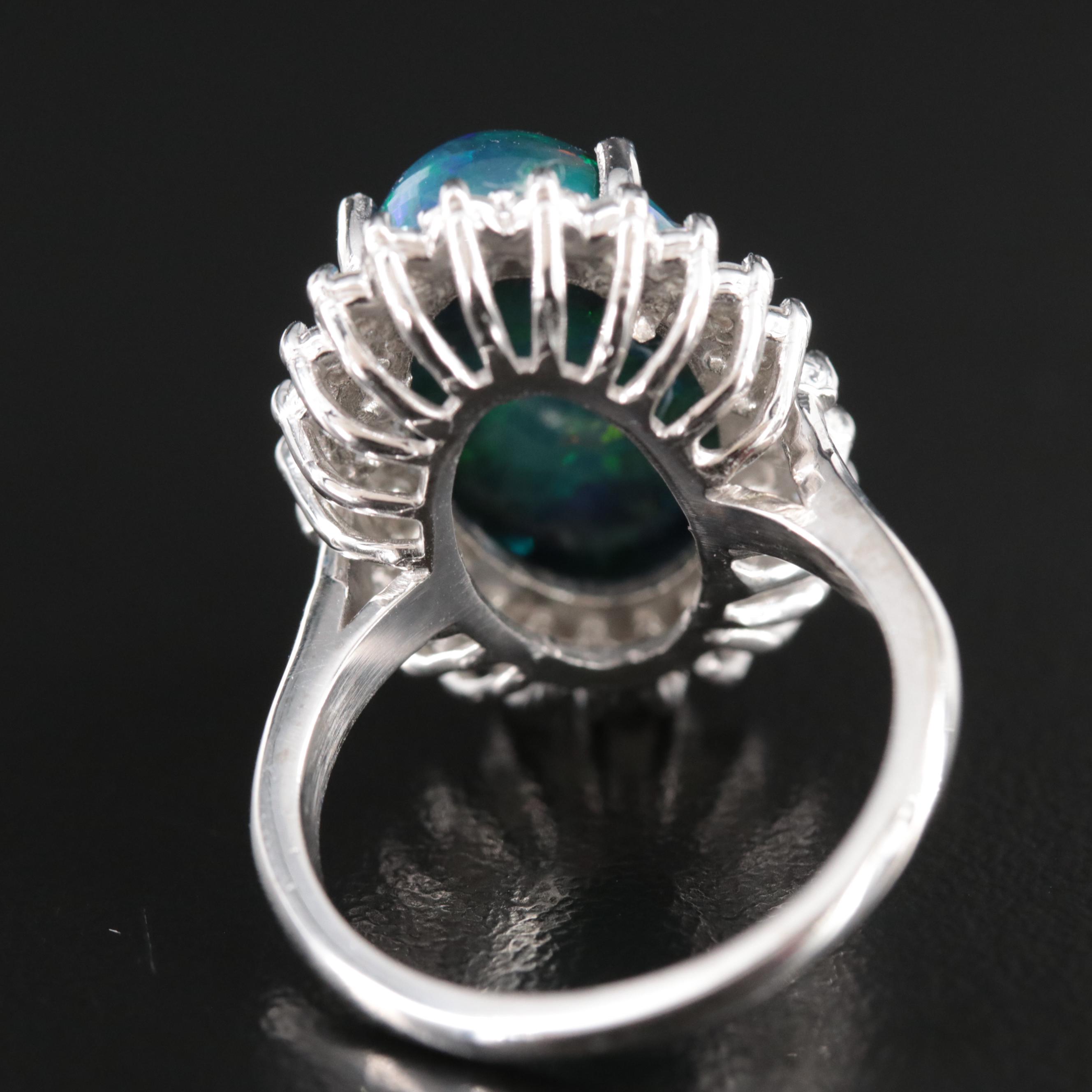 18K Opal and Diamond Ring