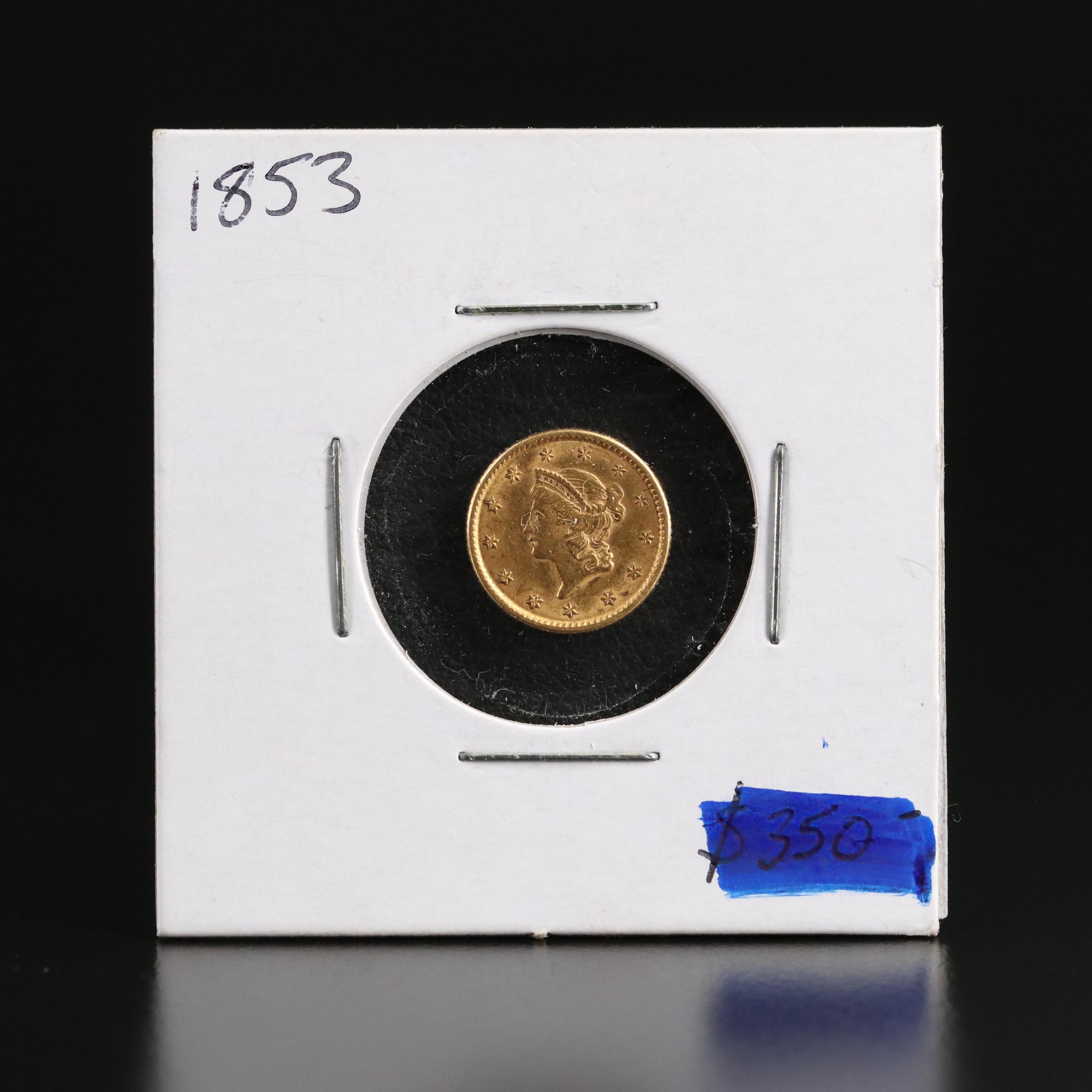 1853 One Dollar Gold Coin