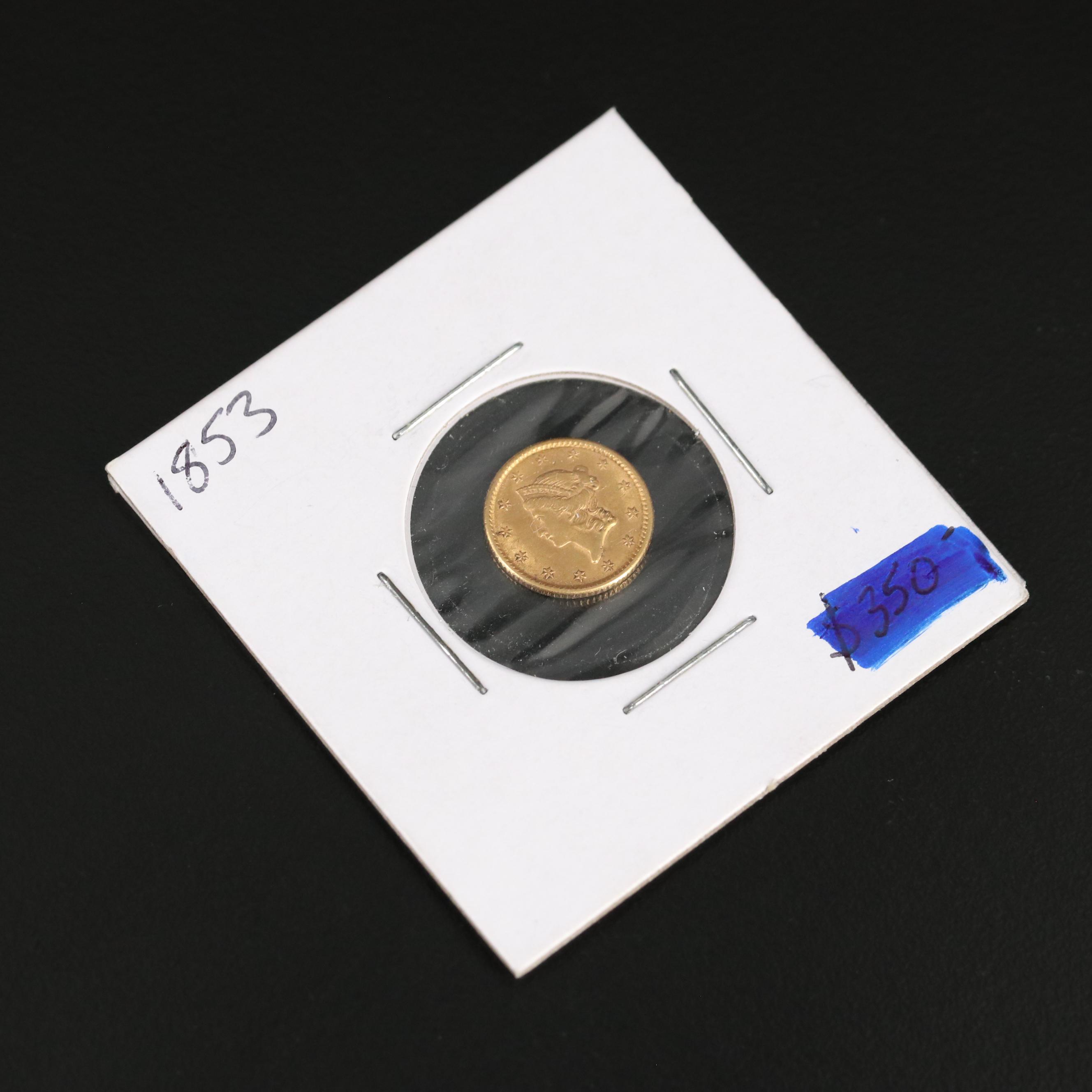 1853 One Dollar Gold Coin