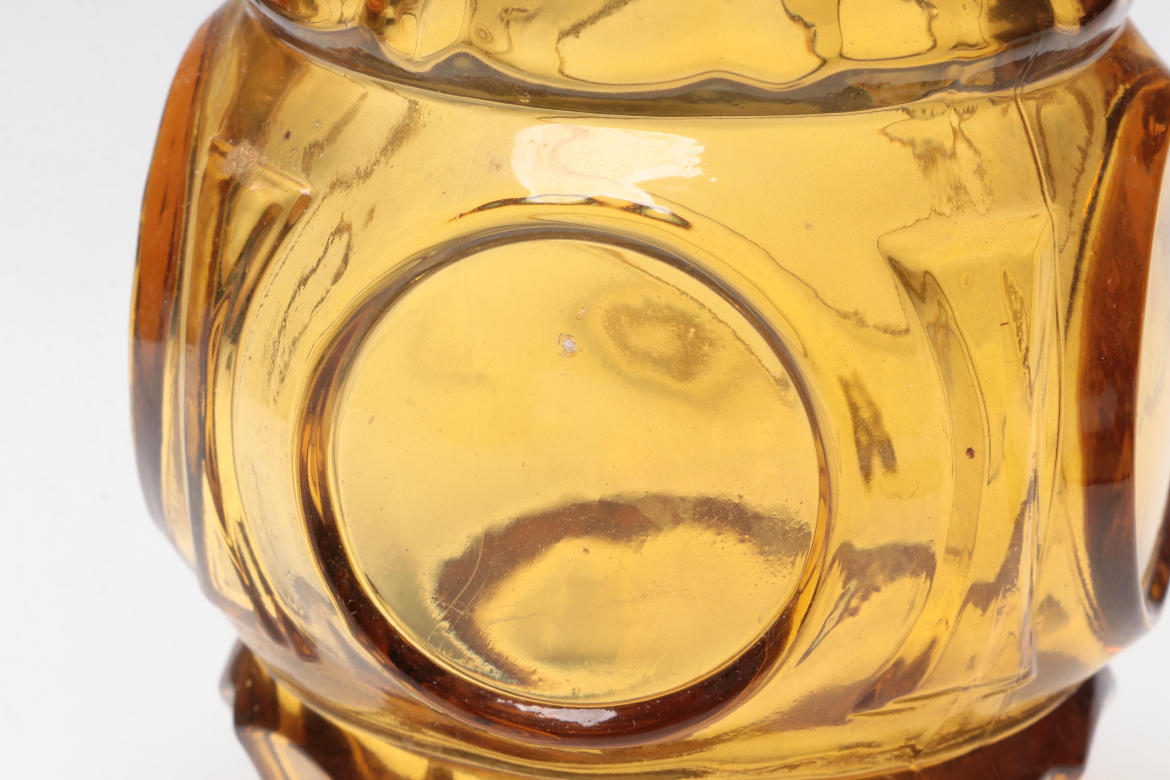 Paneled Glass Stemware with Other Amber Glass Vases and Tableware