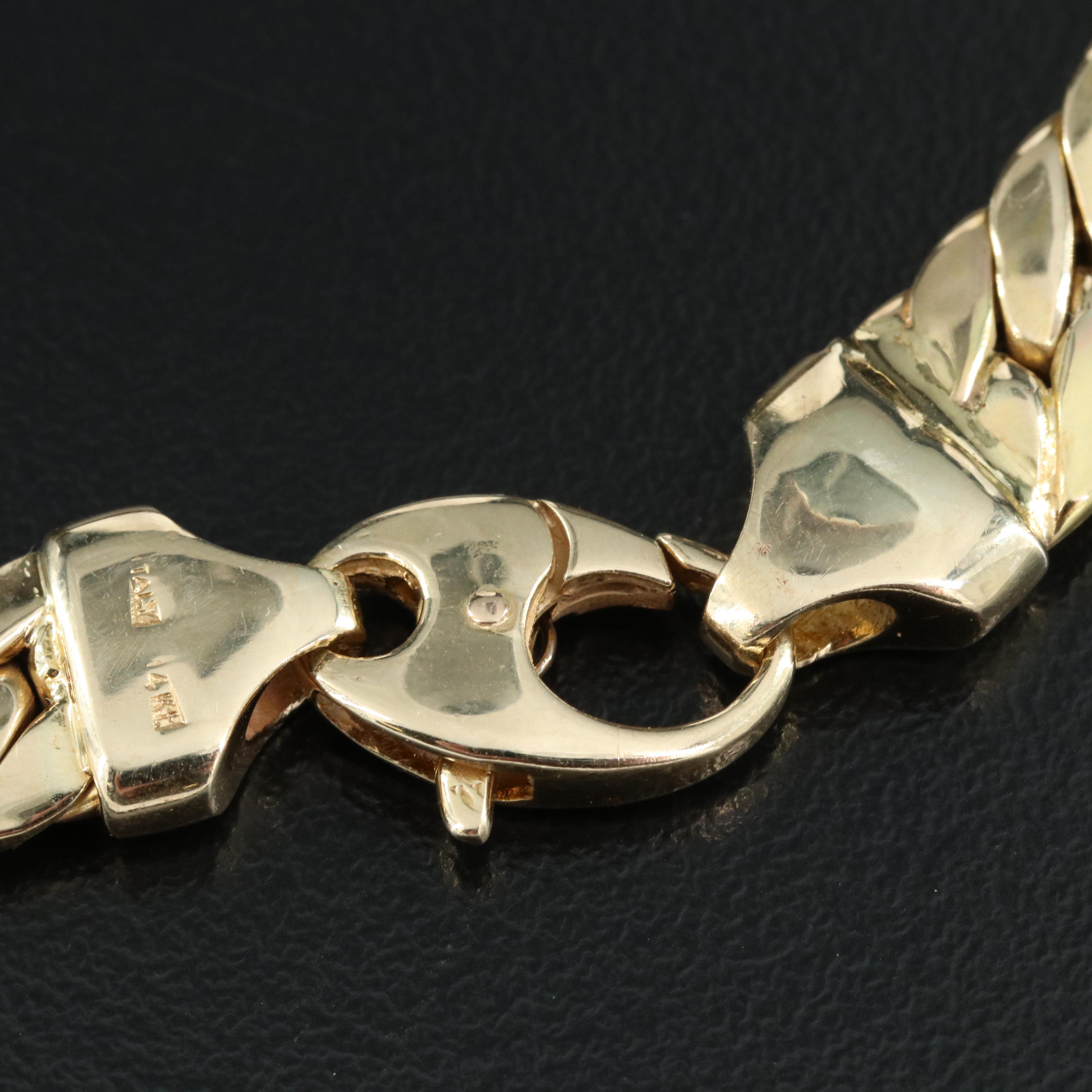 Italian 14K Graduated Herringbone Link Necklace