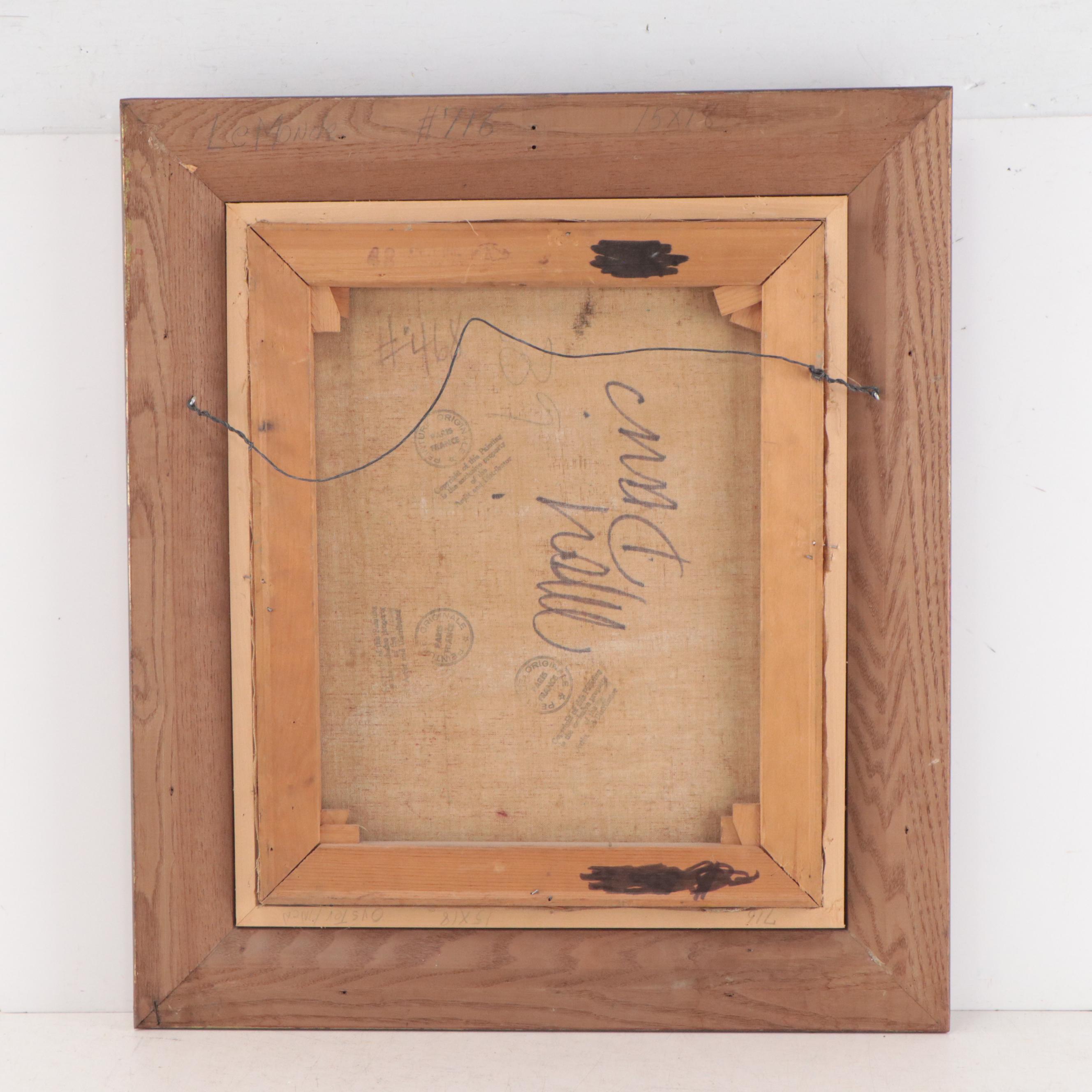 Portrait Oil Painting of Woman Wearing Red Robe, Circa 1970