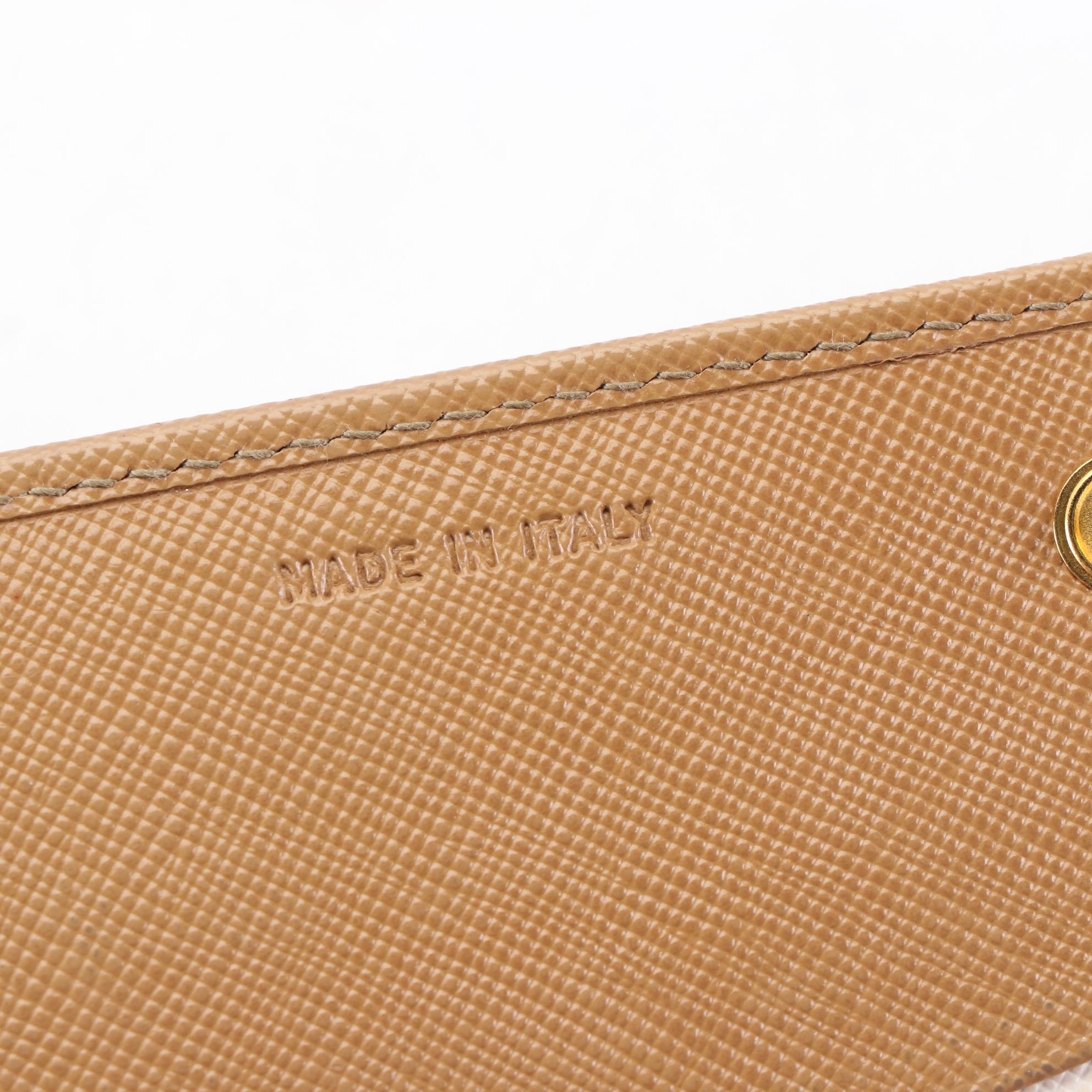 Prada Trifold Long Wallet in Saffiano Leather with Pink and Coral Interior