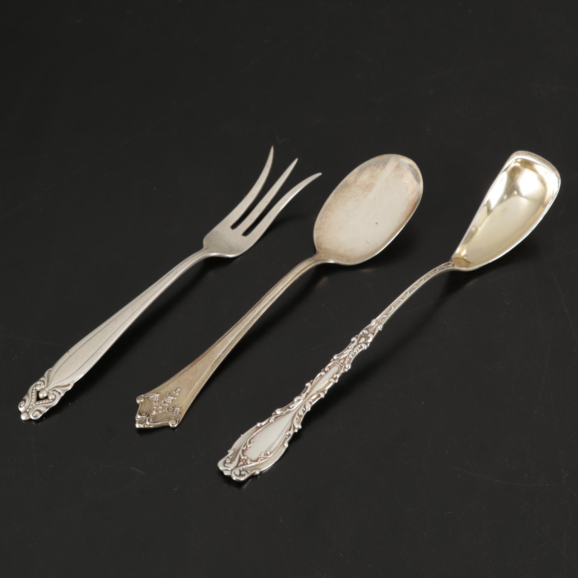 American Brilliant Period Sawtooth Cut Glass Compotes with Sterling, 19th C.