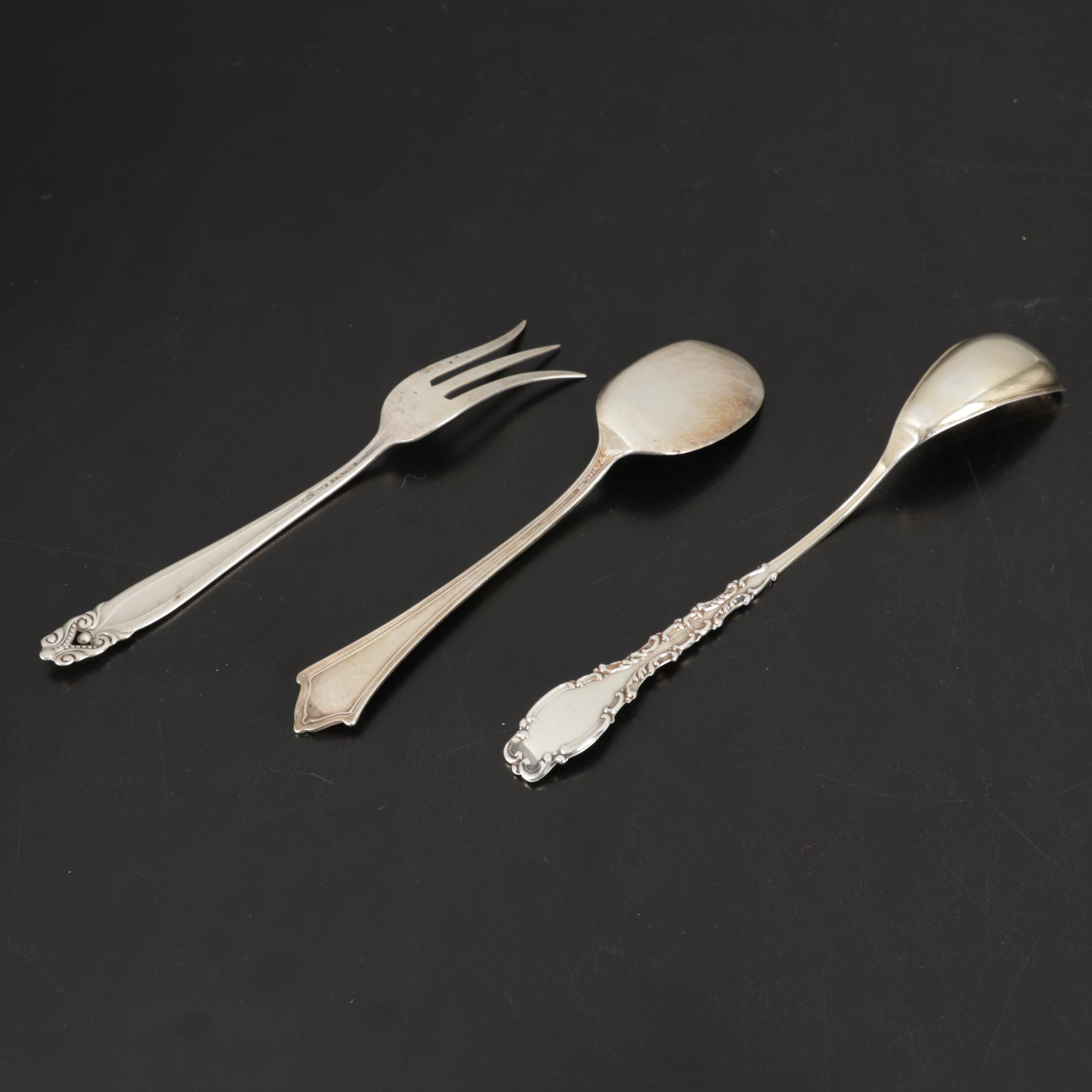 American Brilliant Period Sawtooth Cut Glass Compotes with Sterling, 19th C.