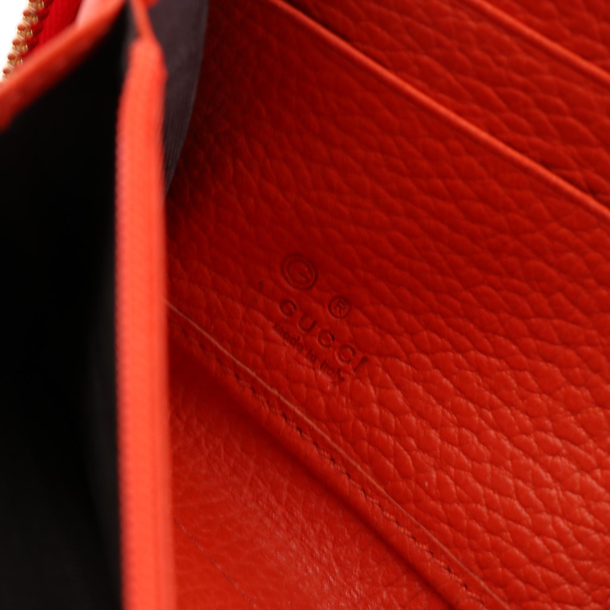 Gucci Zip-Around Long Wallet in GG Canvas with Leather Trim