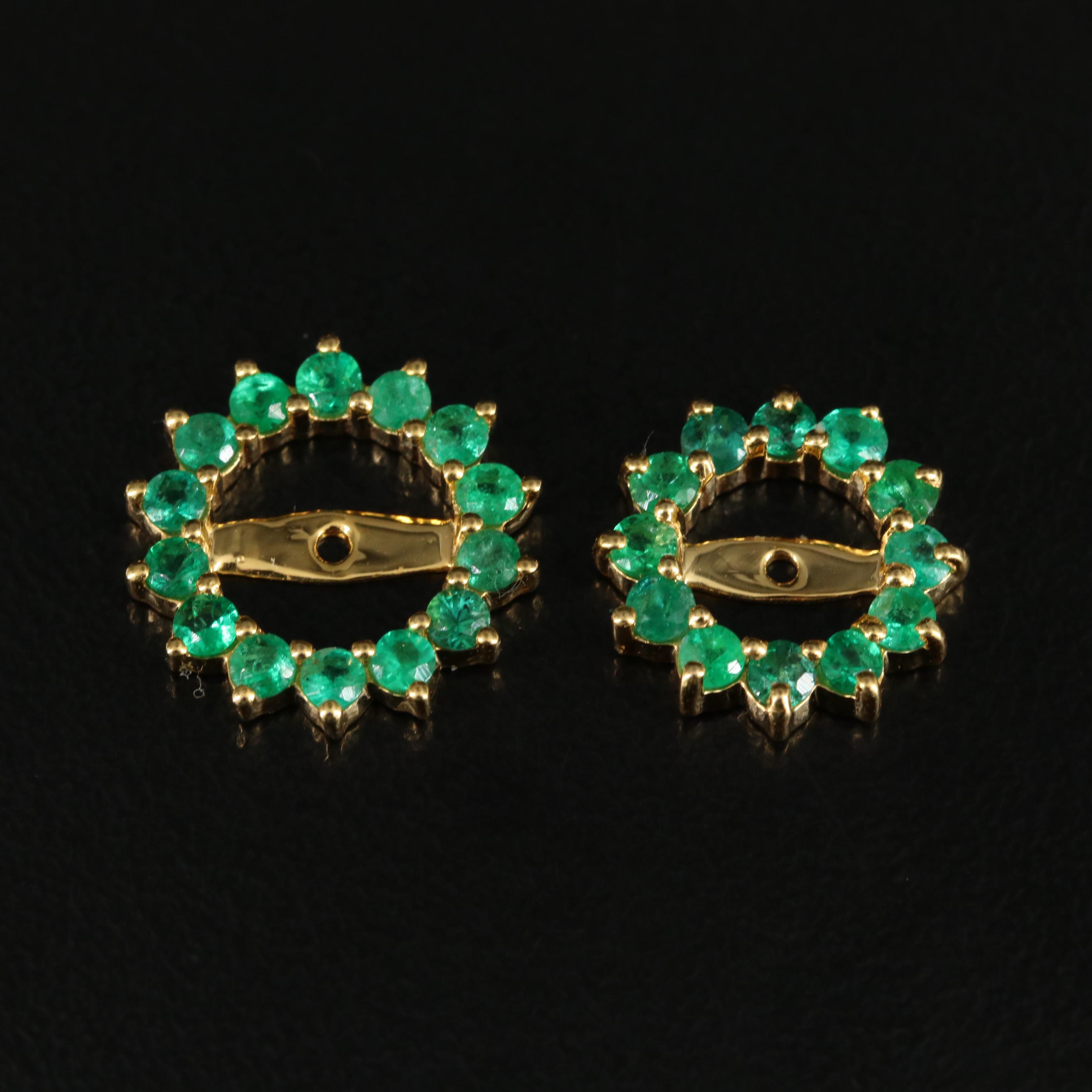 14K Emerald Earring Jackets