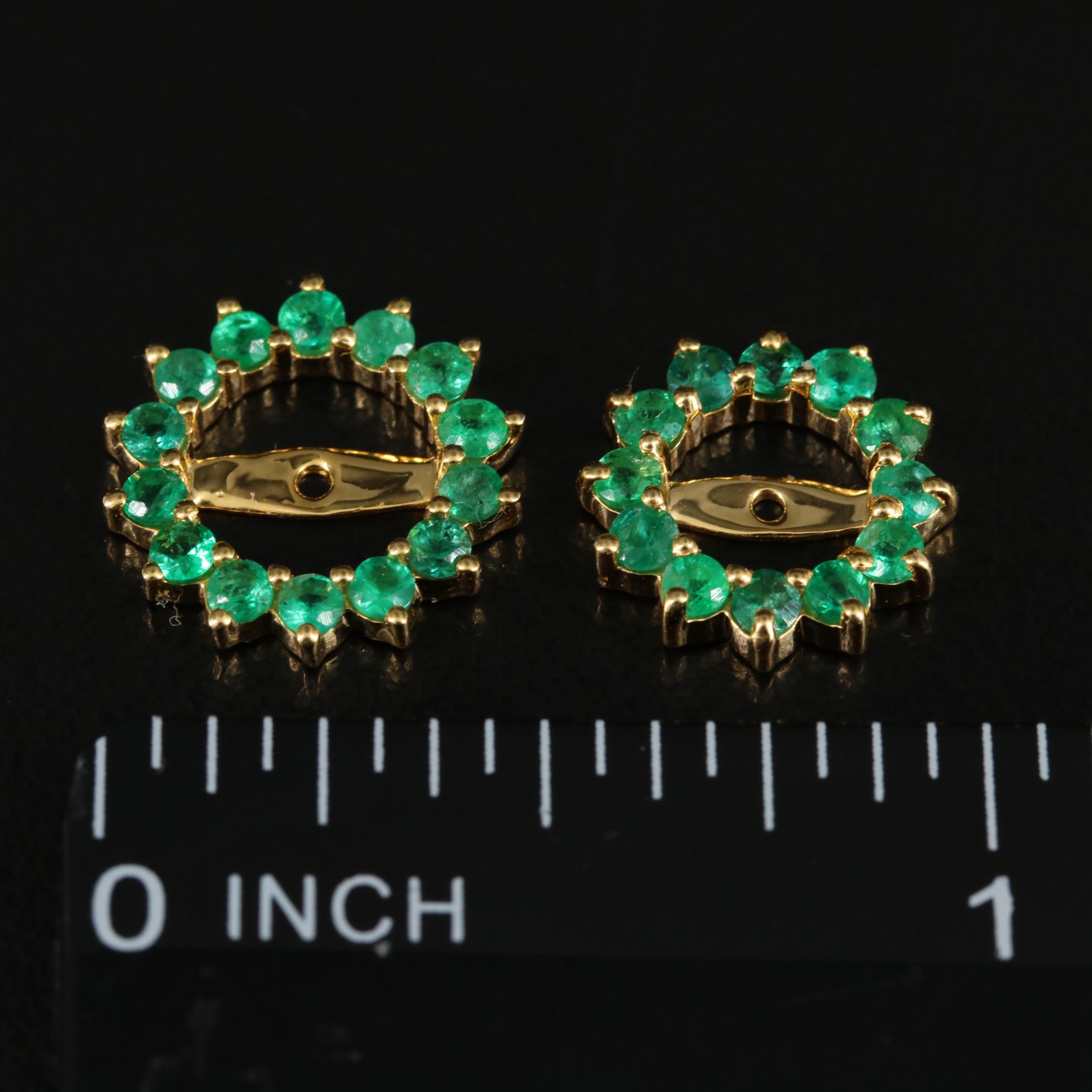 14K Emerald Earring Jackets