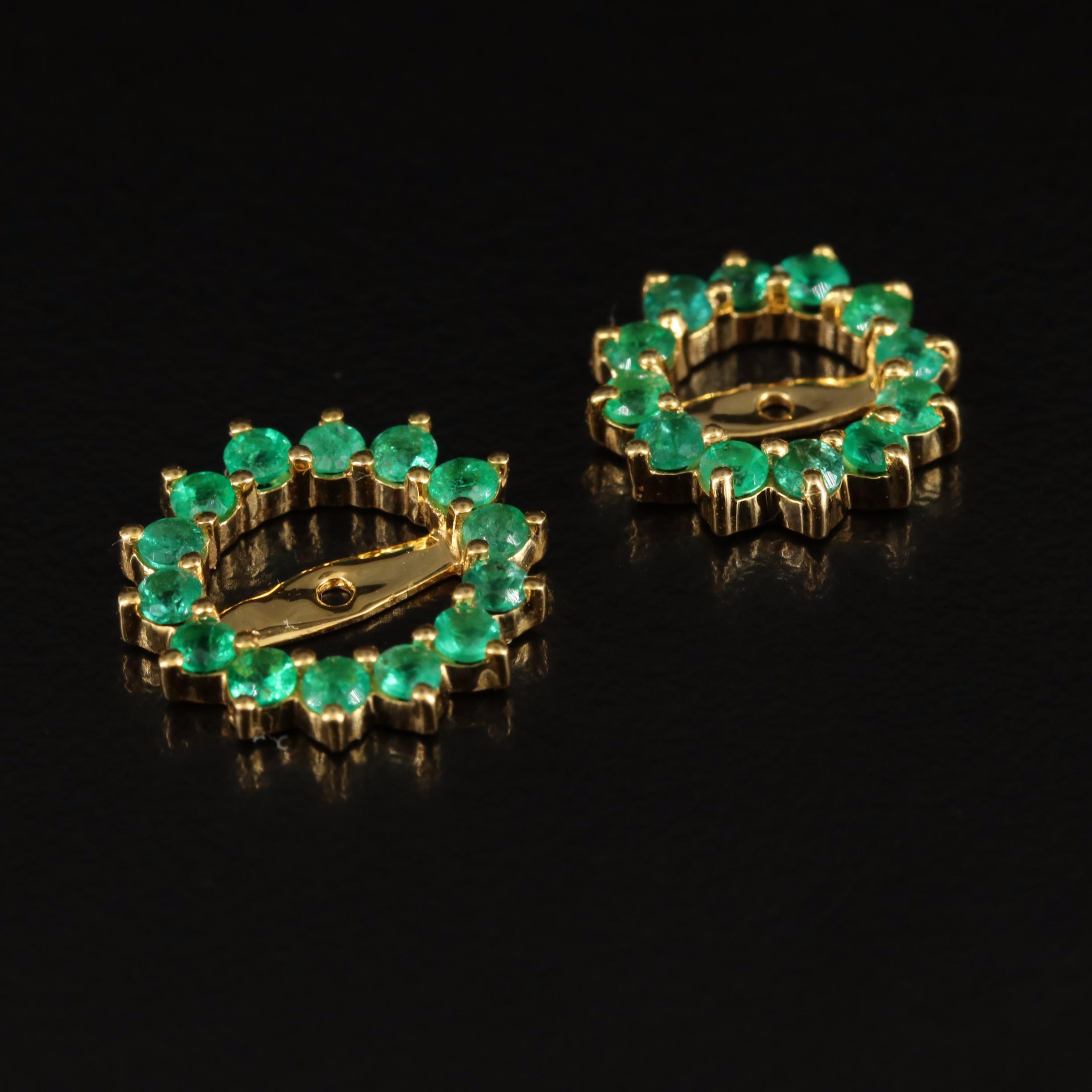14K Emerald Earring Jackets