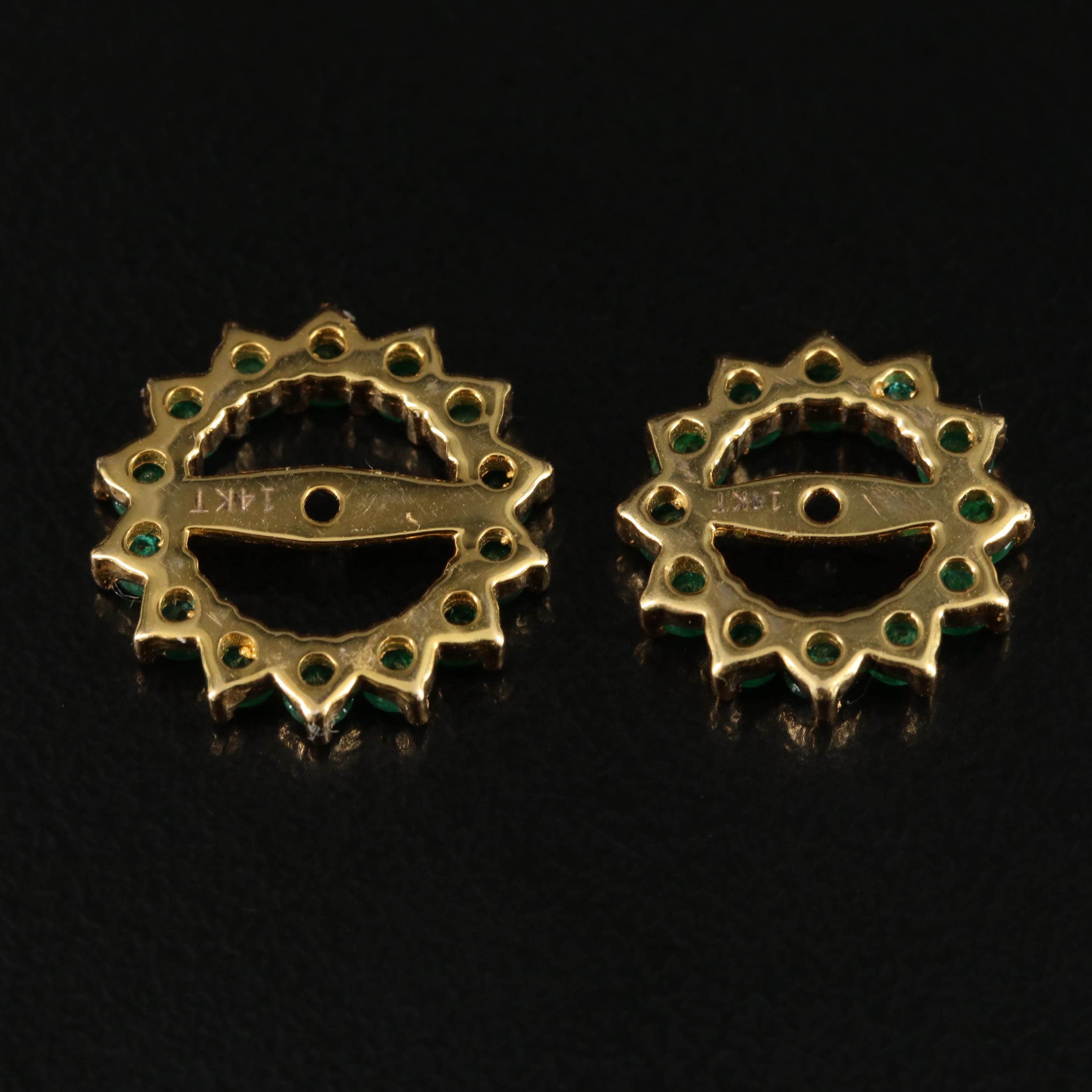 14K Emerald Earring Jackets