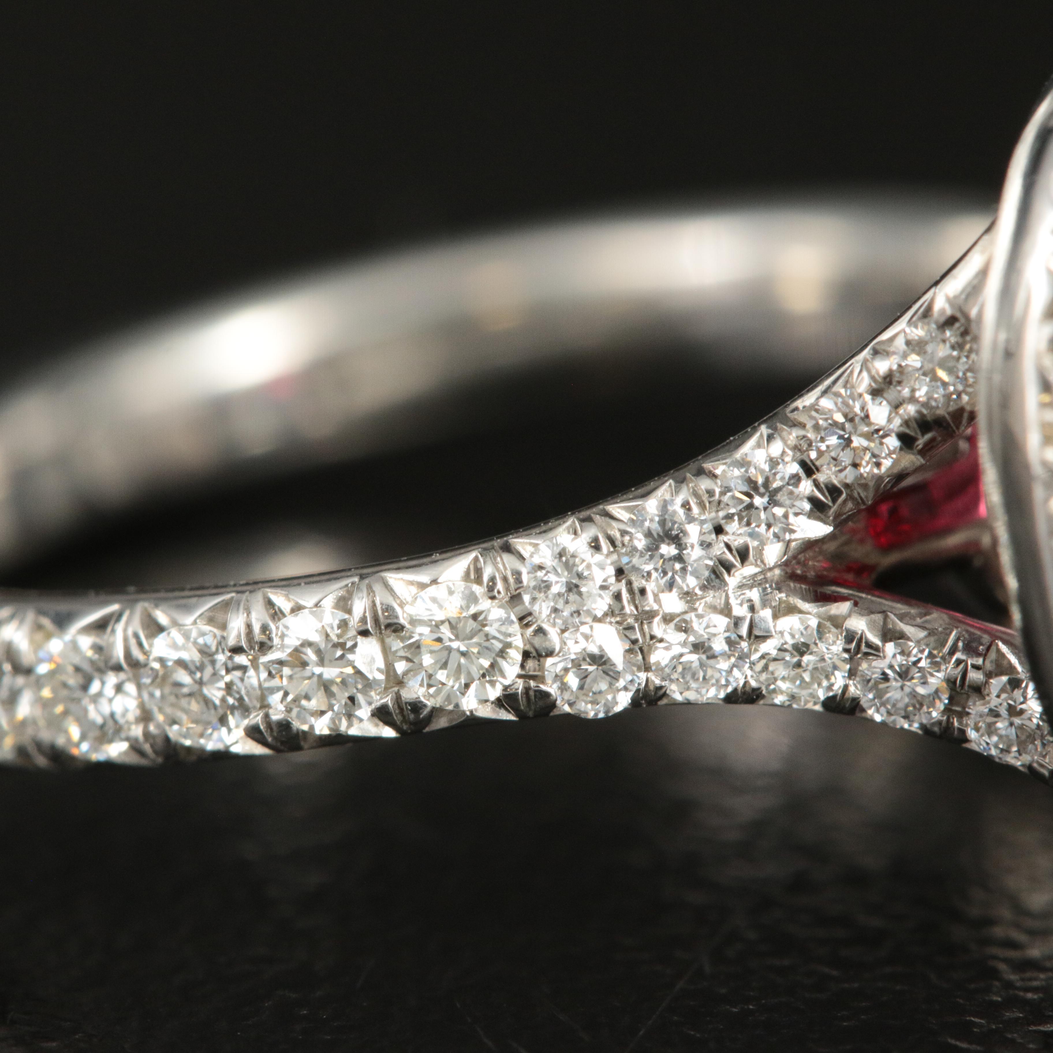 Tiffany & Co. Platinum 1.51 CT Ruby and Diamond Double Halo Ring