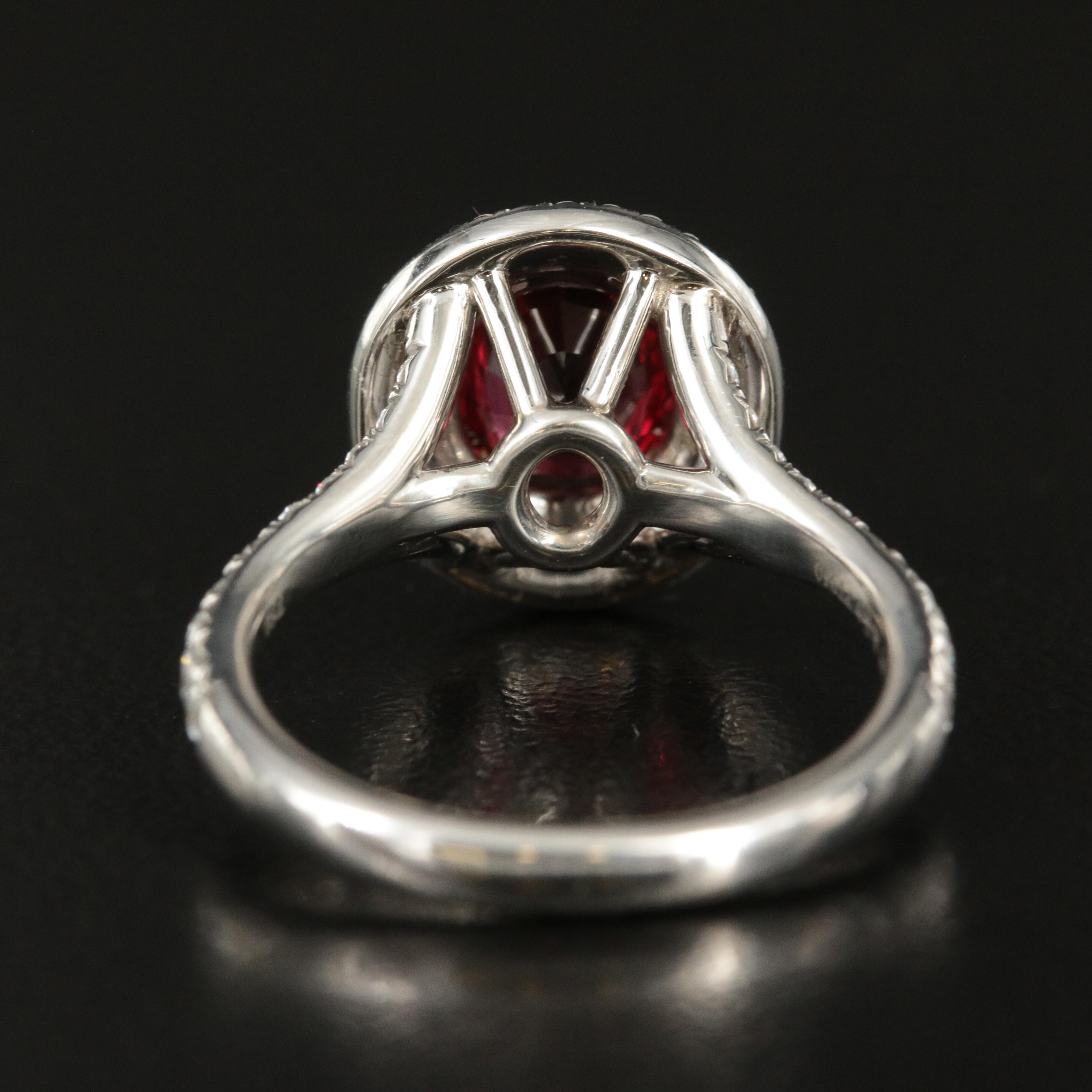 Tiffany & Co. Platinum 1.51 CT Ruby and Diamond Double Halo Ring