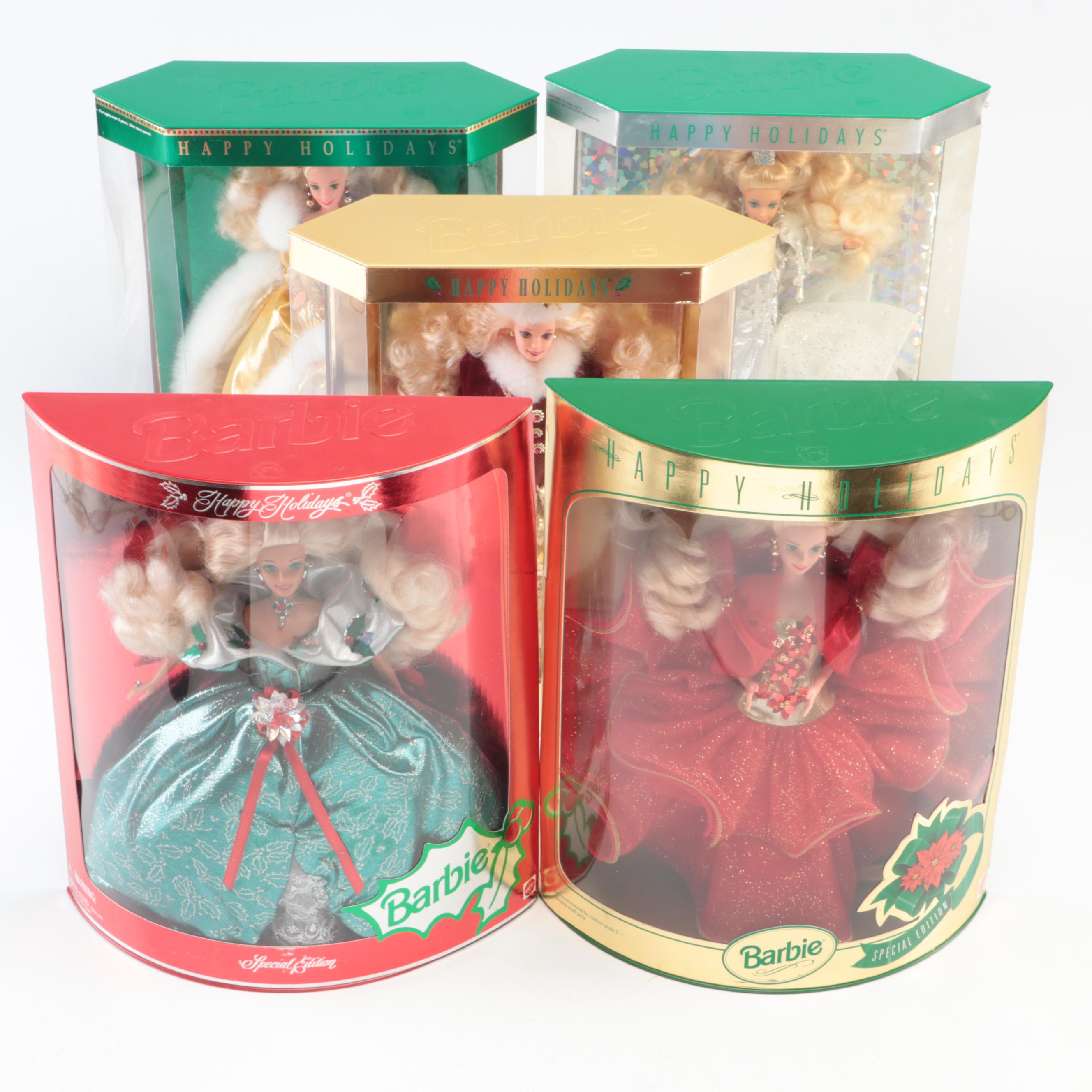 Mattel Special Edition Happy Holidays Barbies