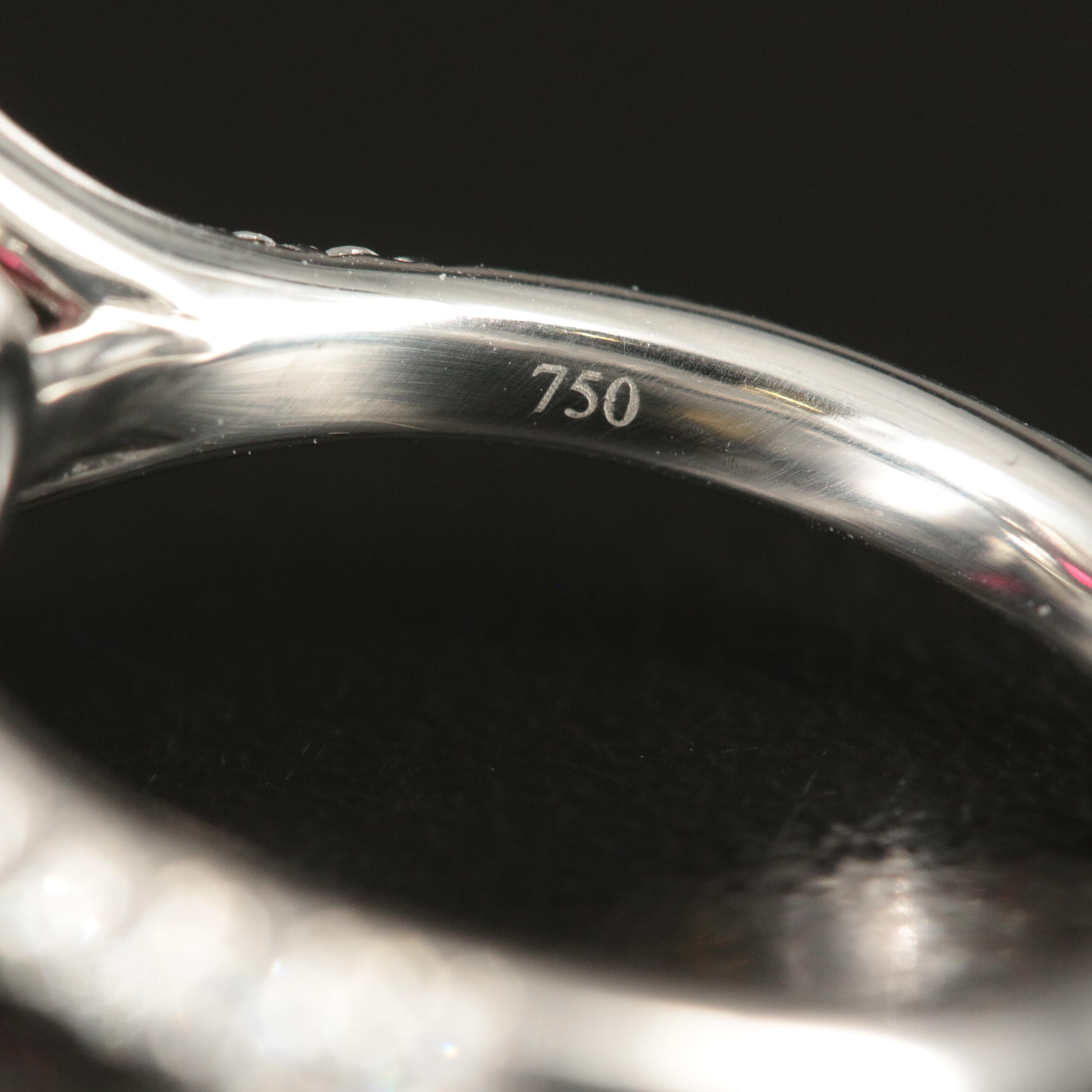 Tiffany & Co. Platinum 1.51 CT Ruby and Diamond Double Halo Ring