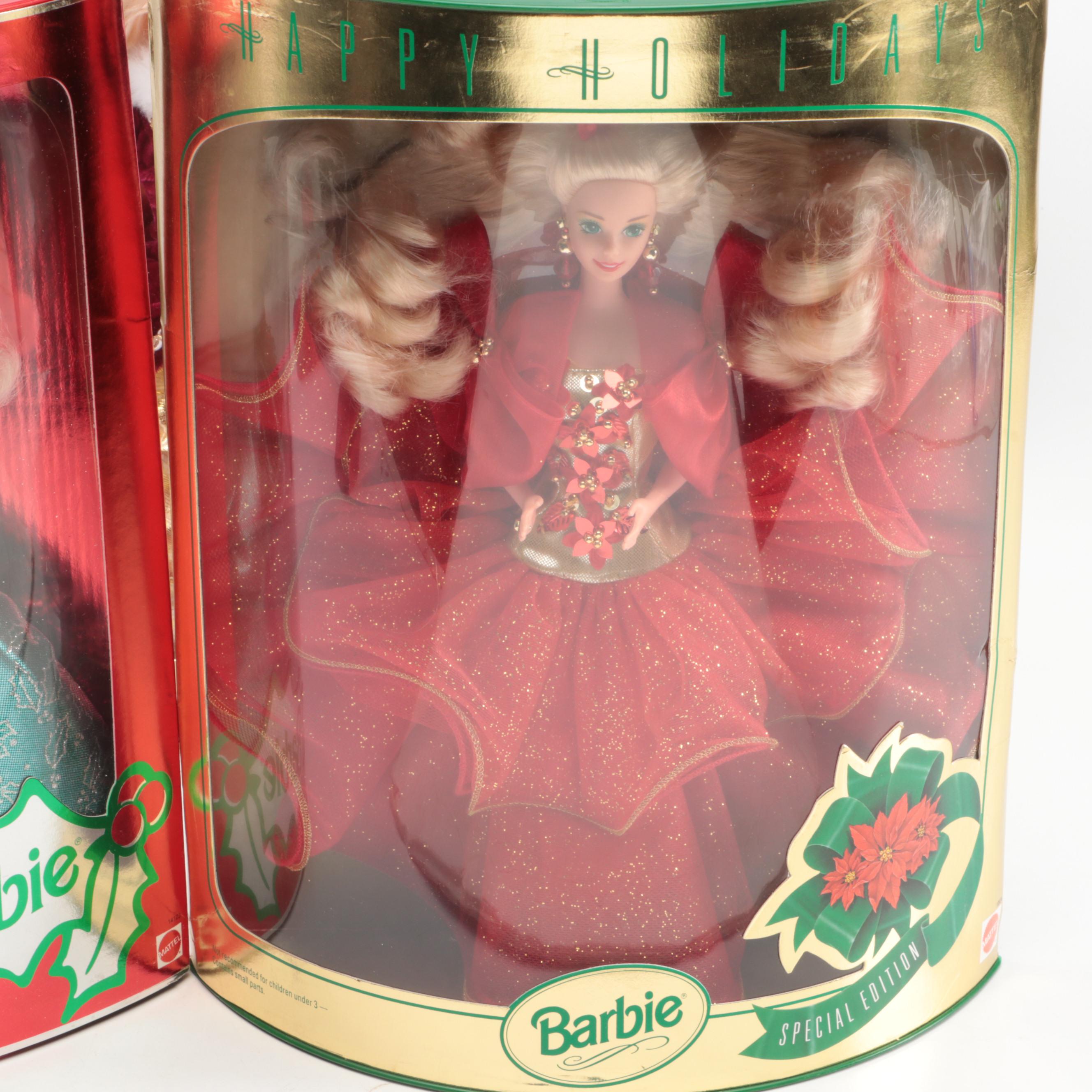 Mattel Special Edition Happy Holidays Barbies