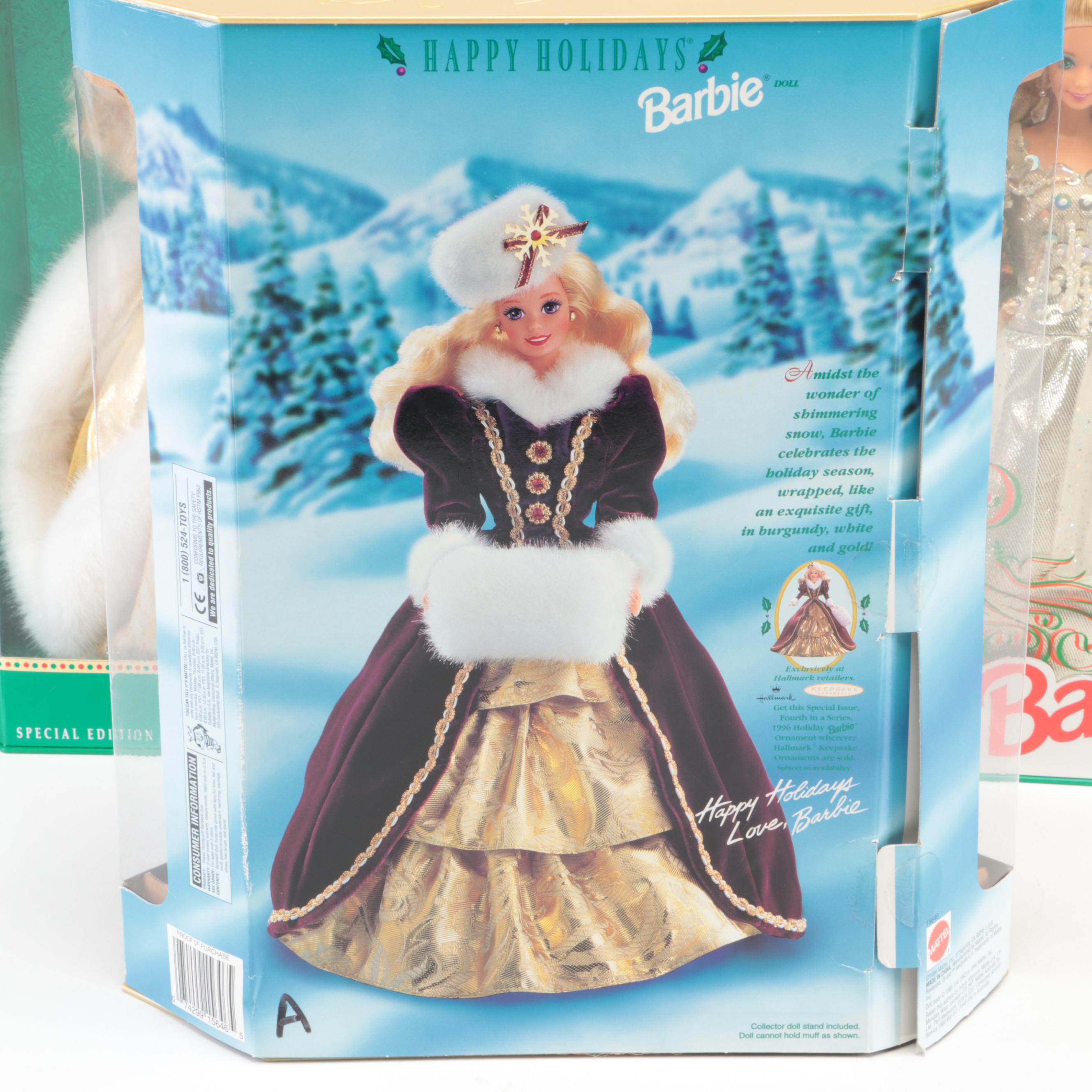 Mattel Special Edition Happy Holidays Barbies