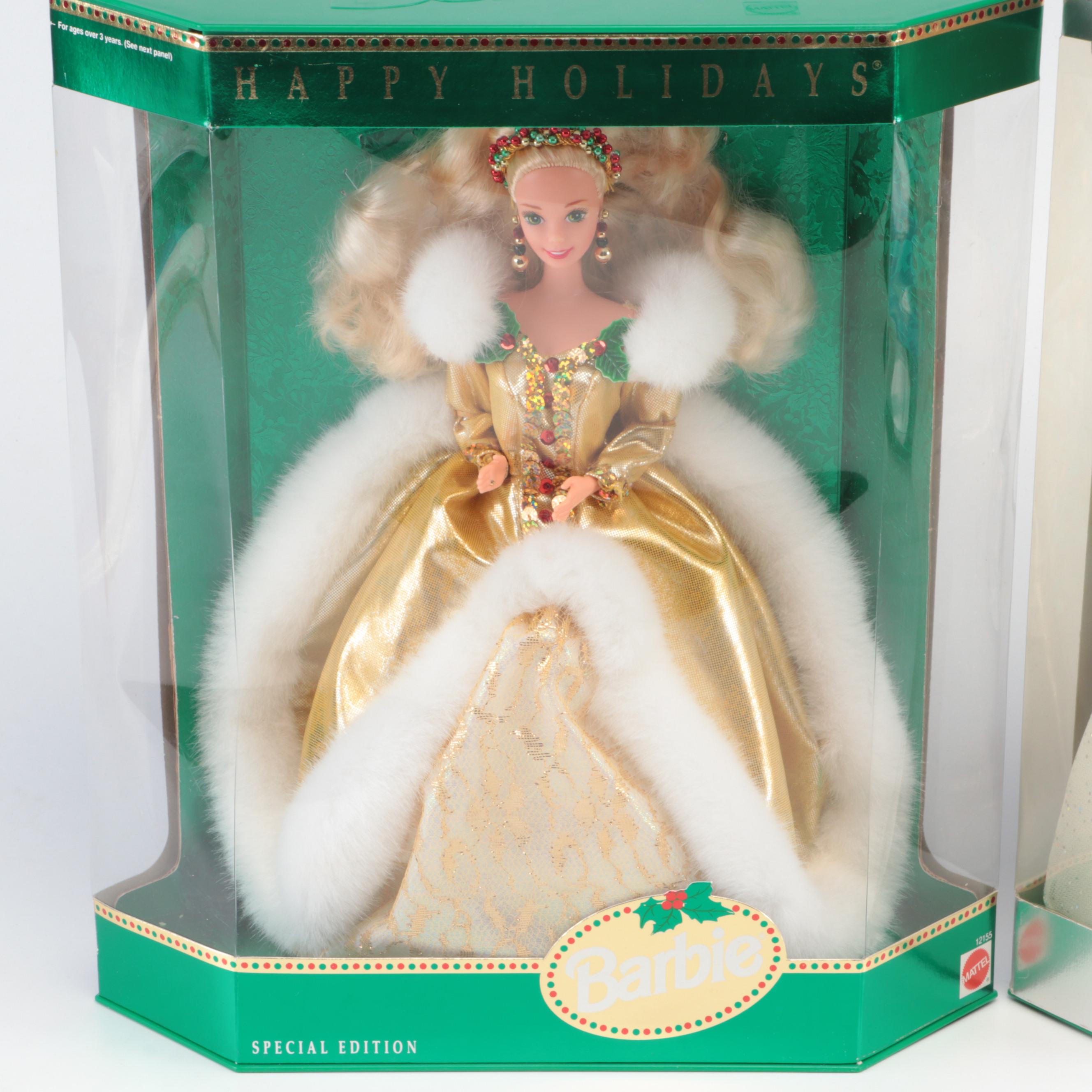 Mattel Special Edition Happy Holidays Barbies