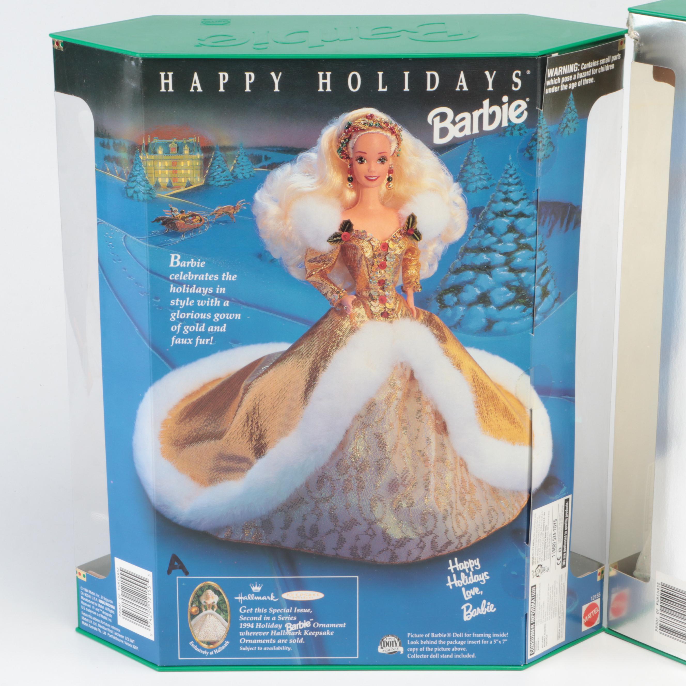 Mattel Special Edition Happy Holidays Barbies