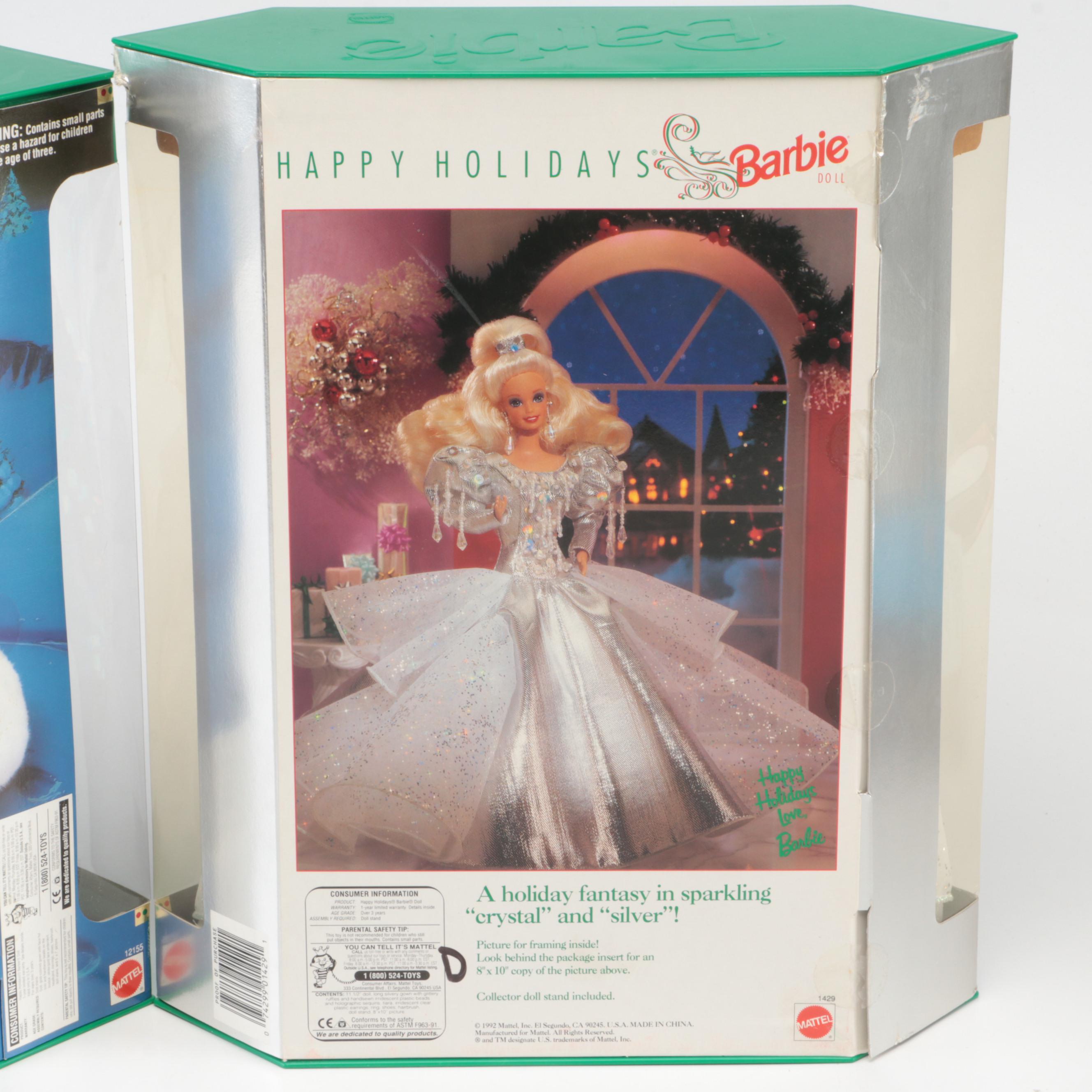 Mattel Special Edition Happy Holidays Barbies