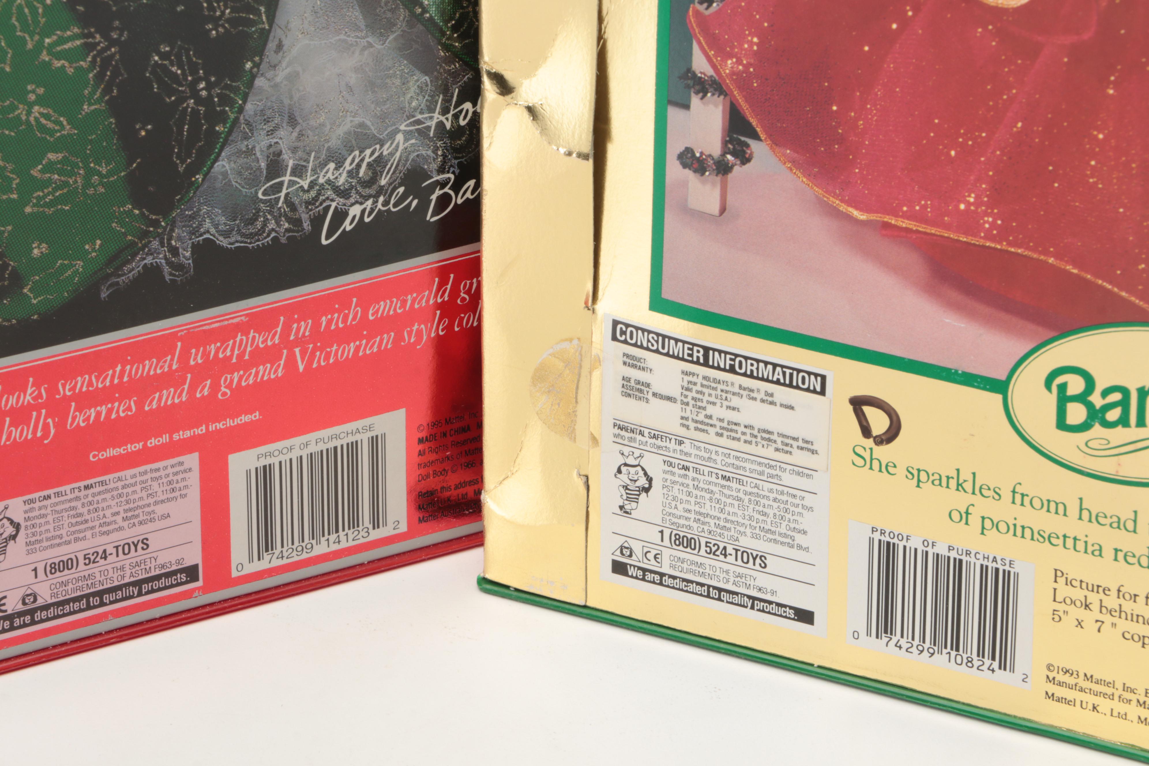 Mattel Special Edition Happy Holidays Barbies