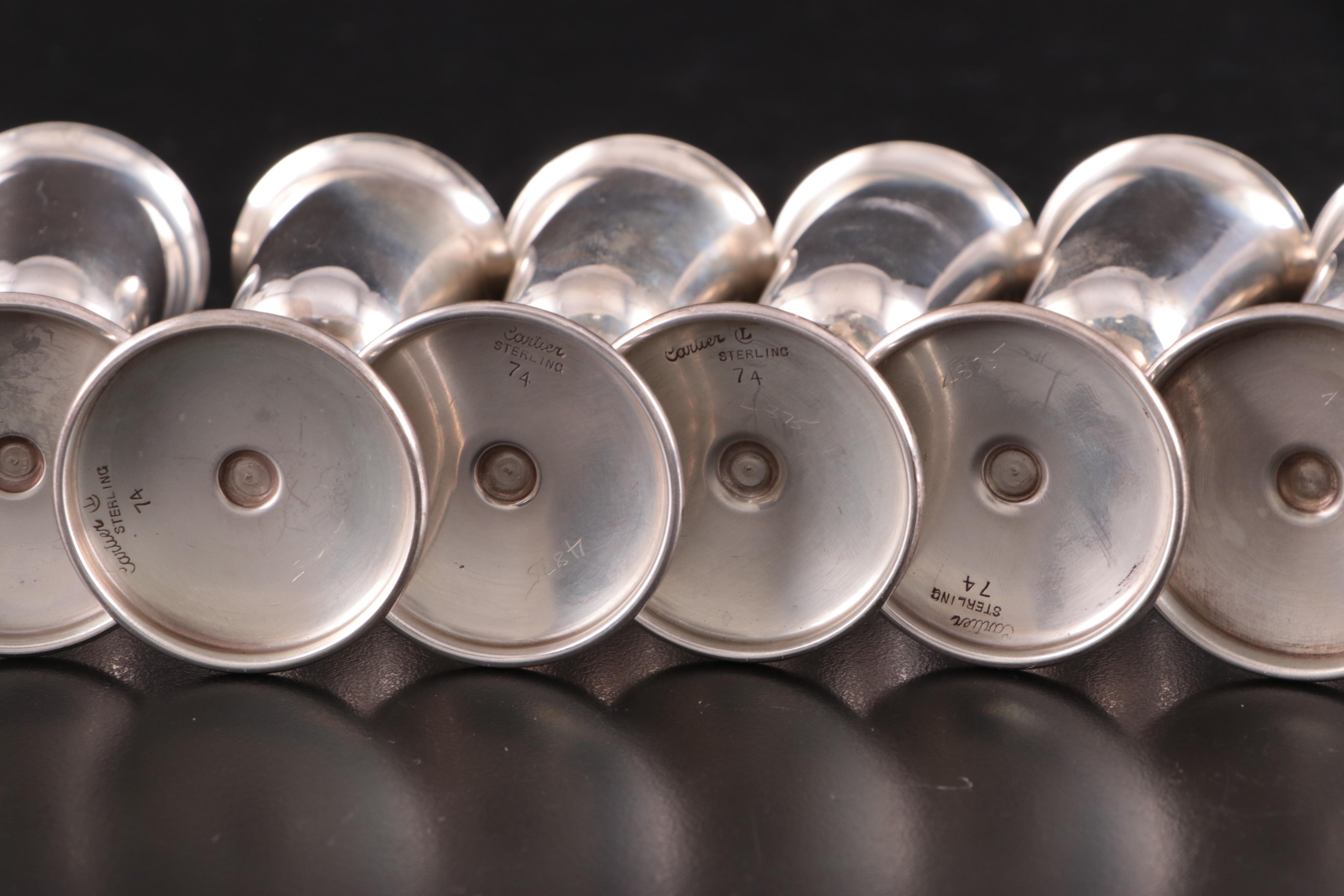 Cartier Sterling Silver Cordial Glasses