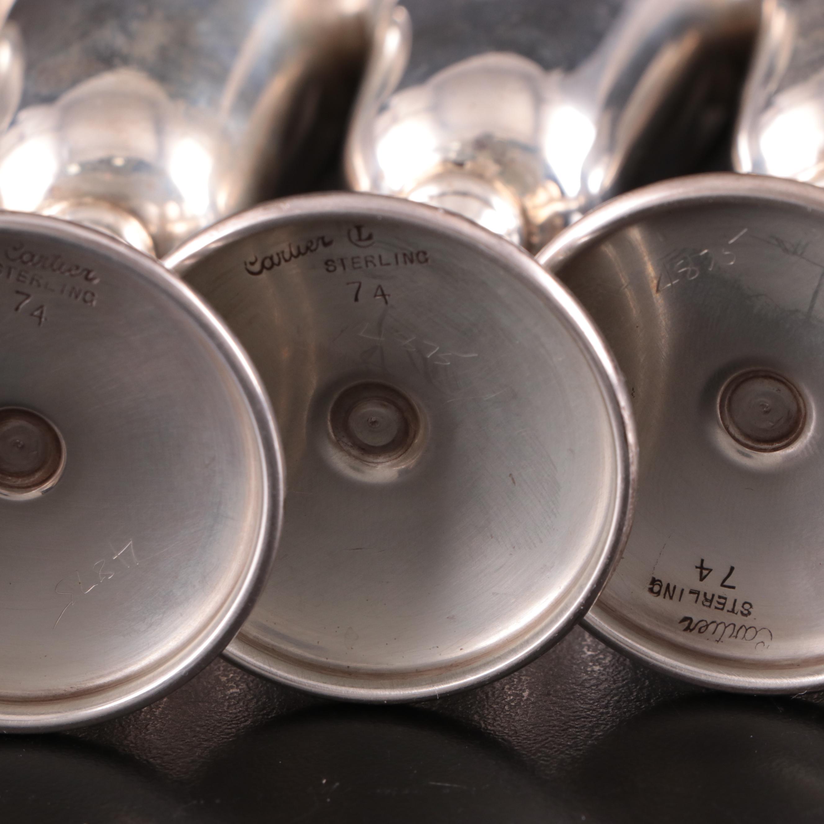 Cartier Sterling Silver Cordial Glasses