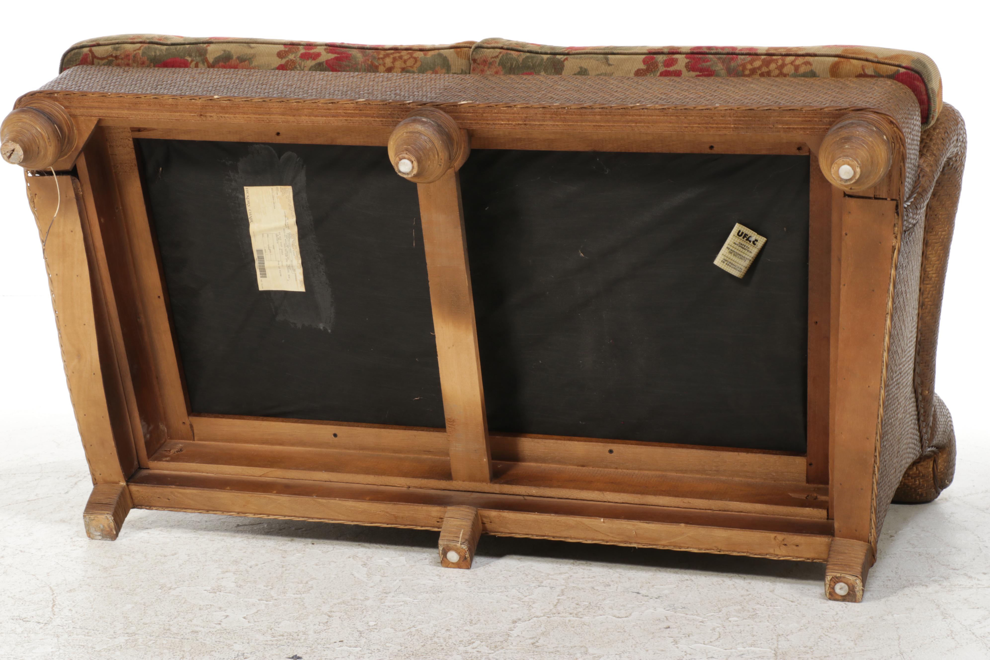 Hickory Chair Wicker and CustomUpholstered Loveseat EBTH