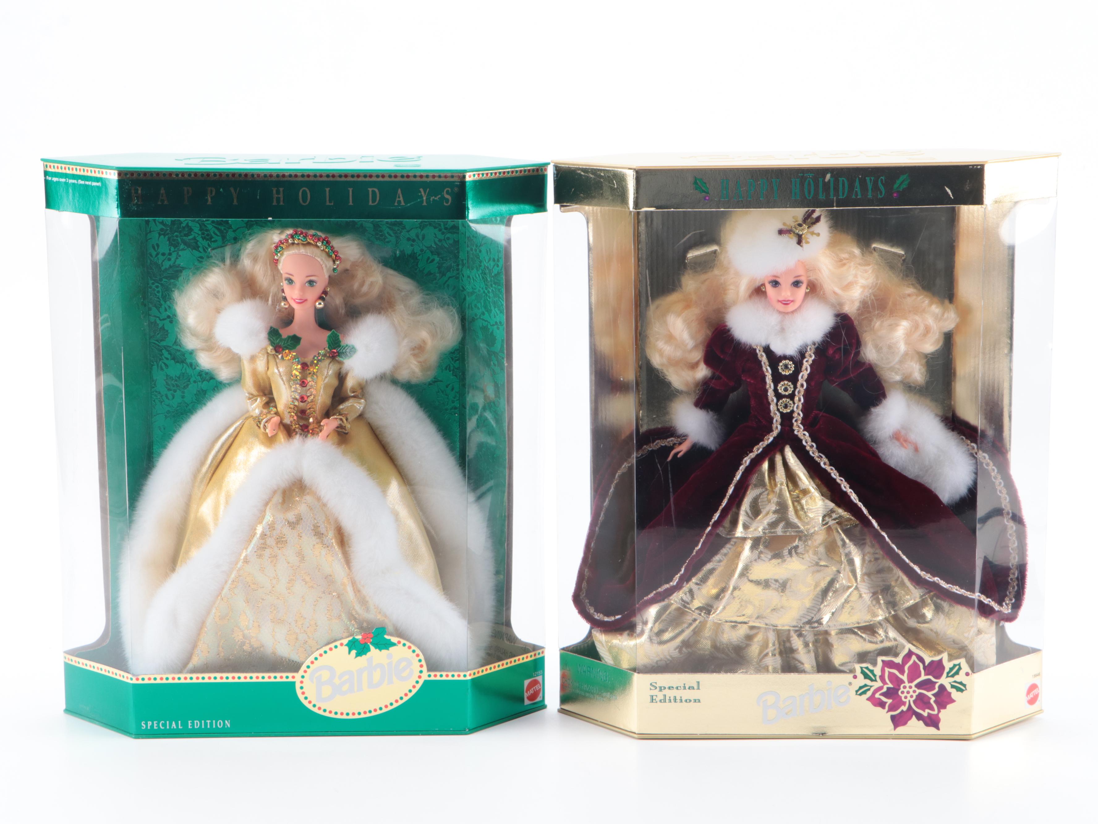 Mattel Special Edition Happy Holidays Barbies