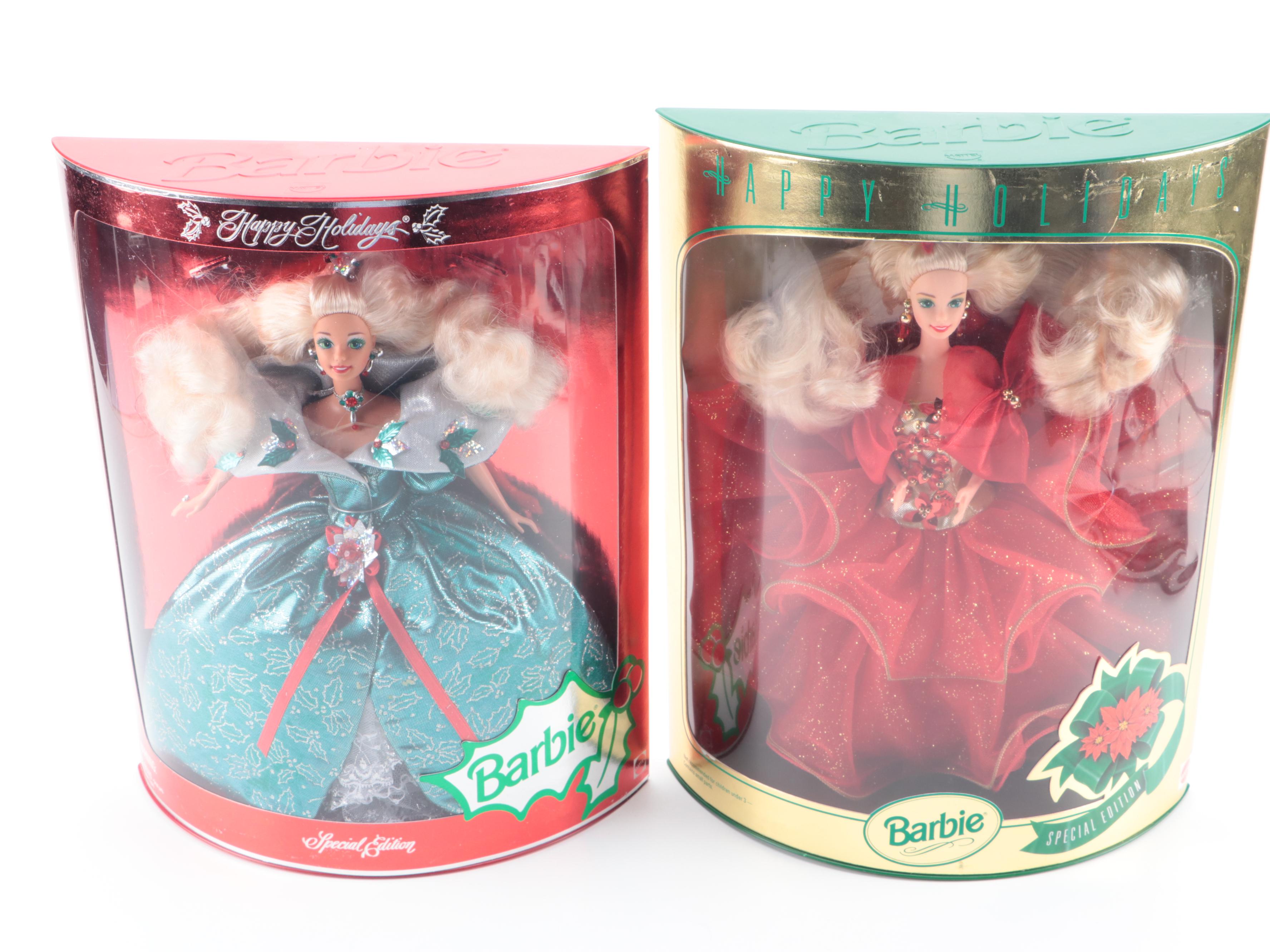 Mattel Special Edition Happy Holidays Barbies