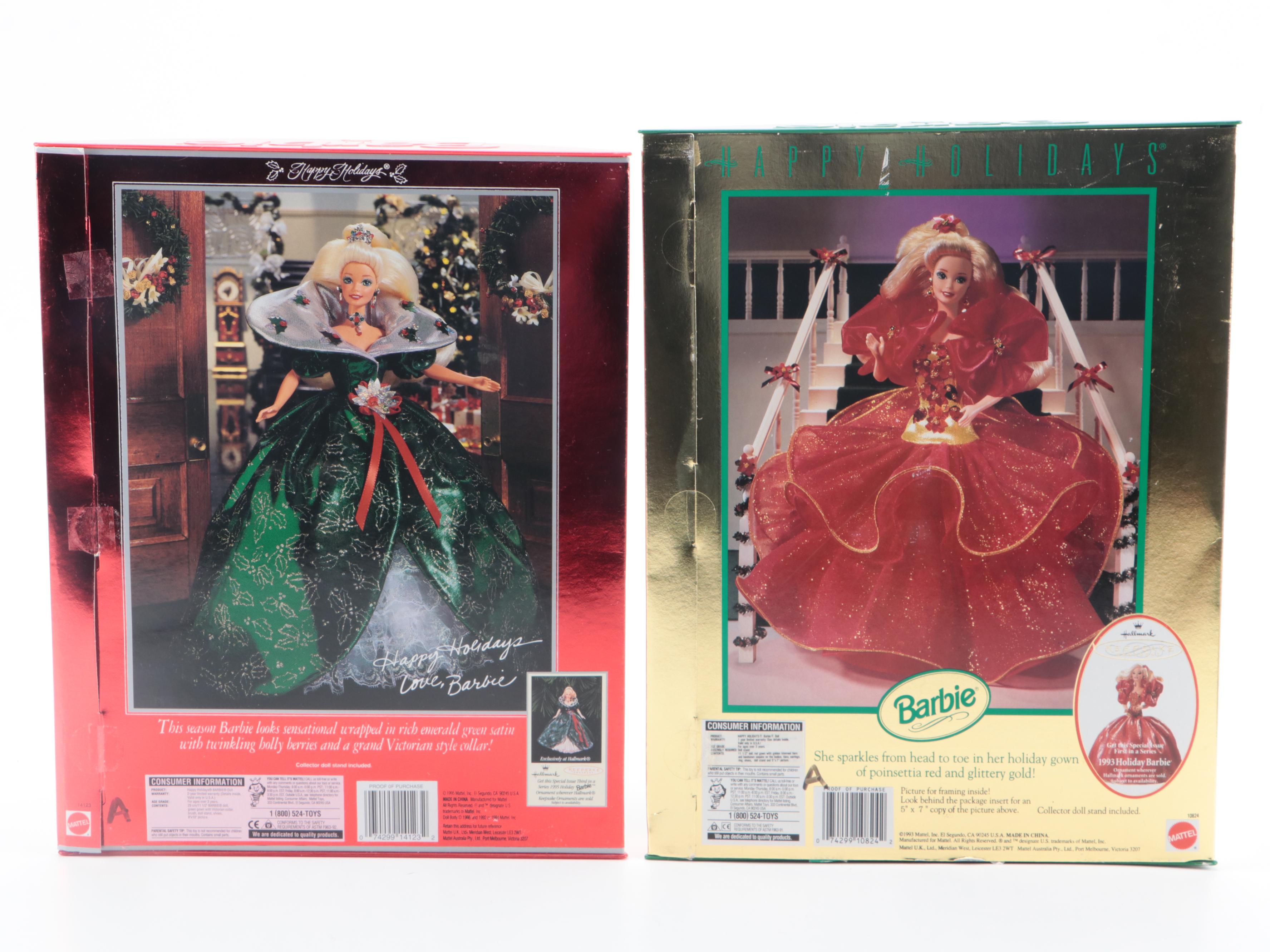 Mattel Special Edition Happy Holidays Barbies