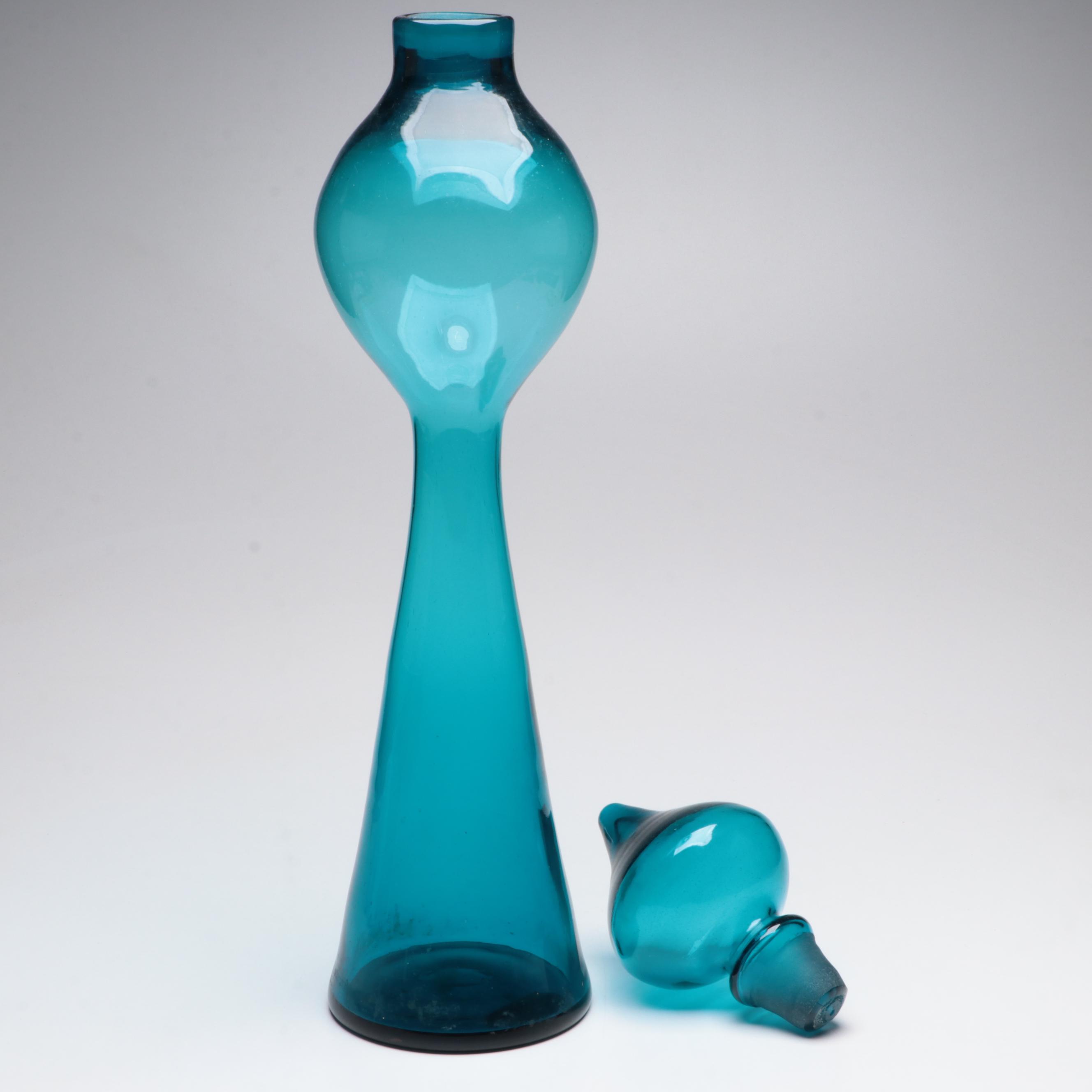 Wayne Husted for Blenko Art Glass 588 Architectural Decanter, circa 1960