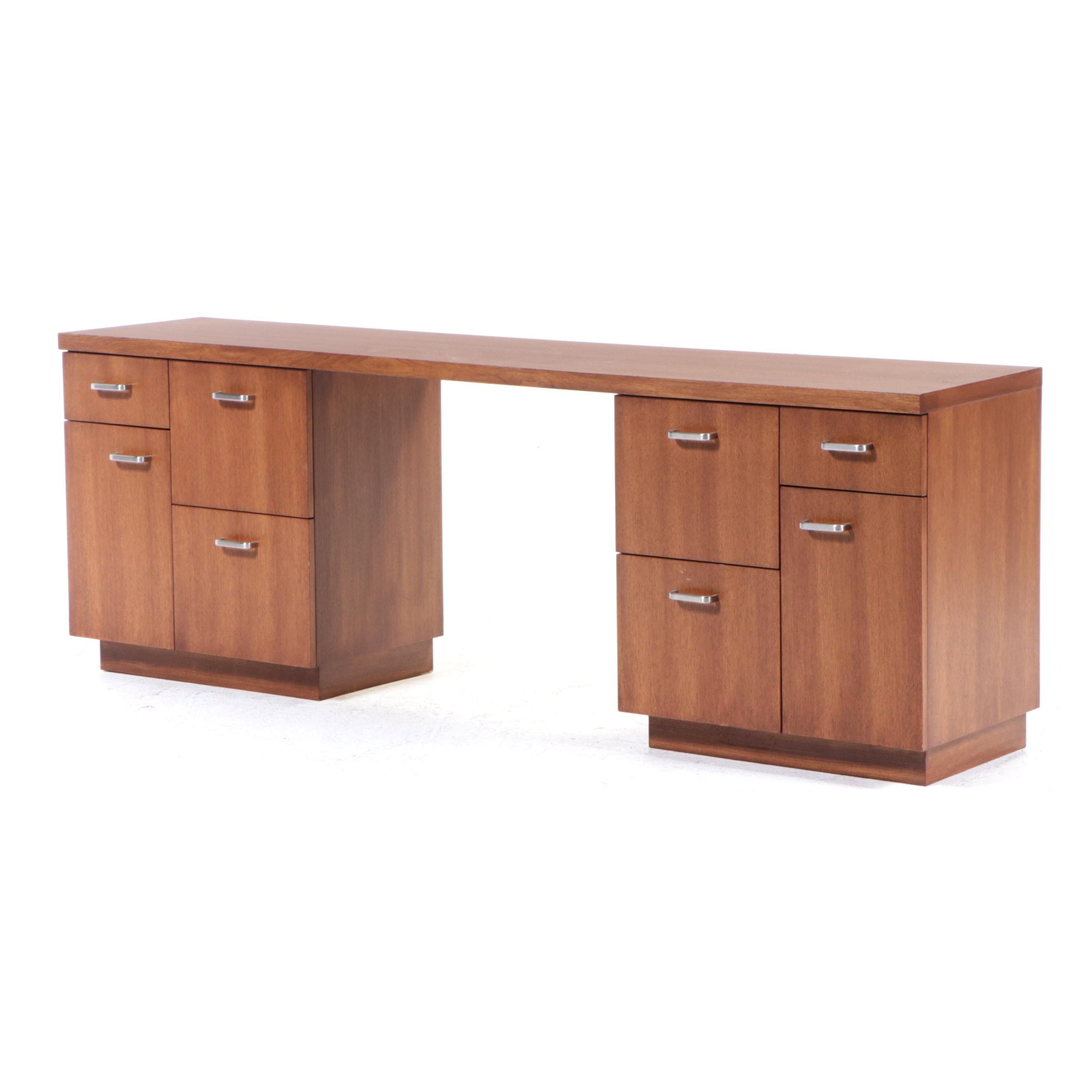 Custom-Made Modern Hardwood Office Credenza