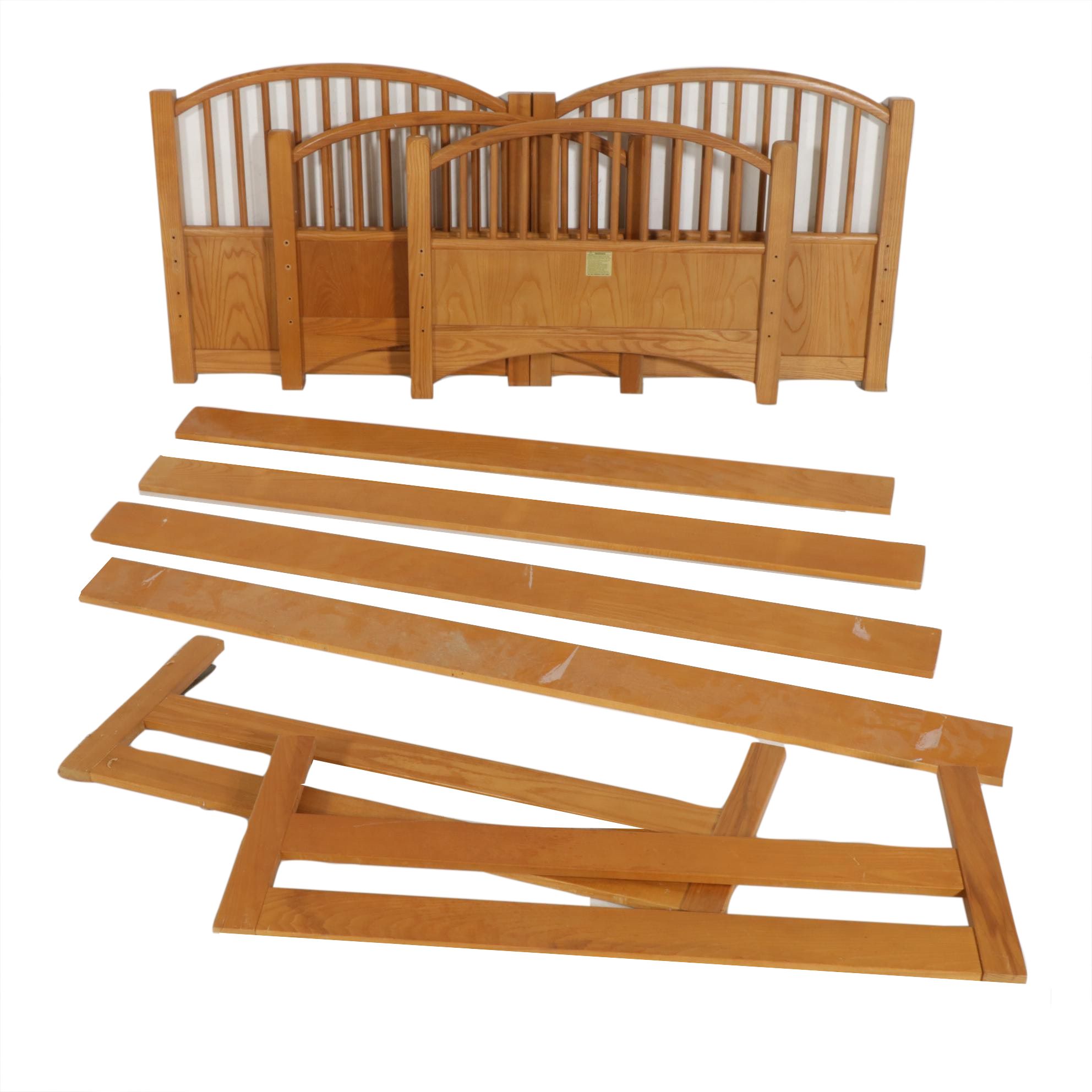 Stanley Furniture Arts & Crafts Style Oak Twin Bed Frames EBTH