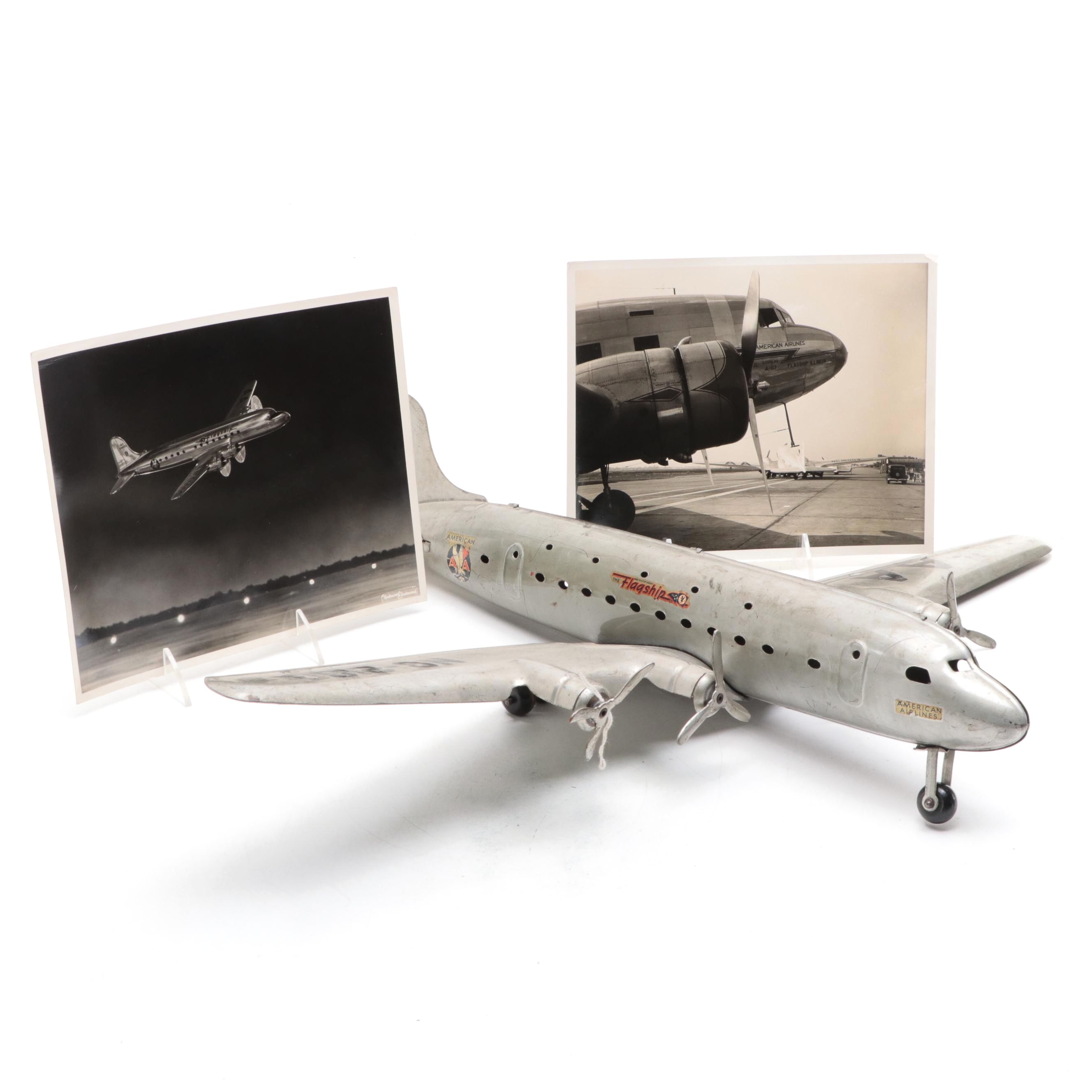 American Airlines "The Flagship" Metal Model Plane, Mid-20th Century