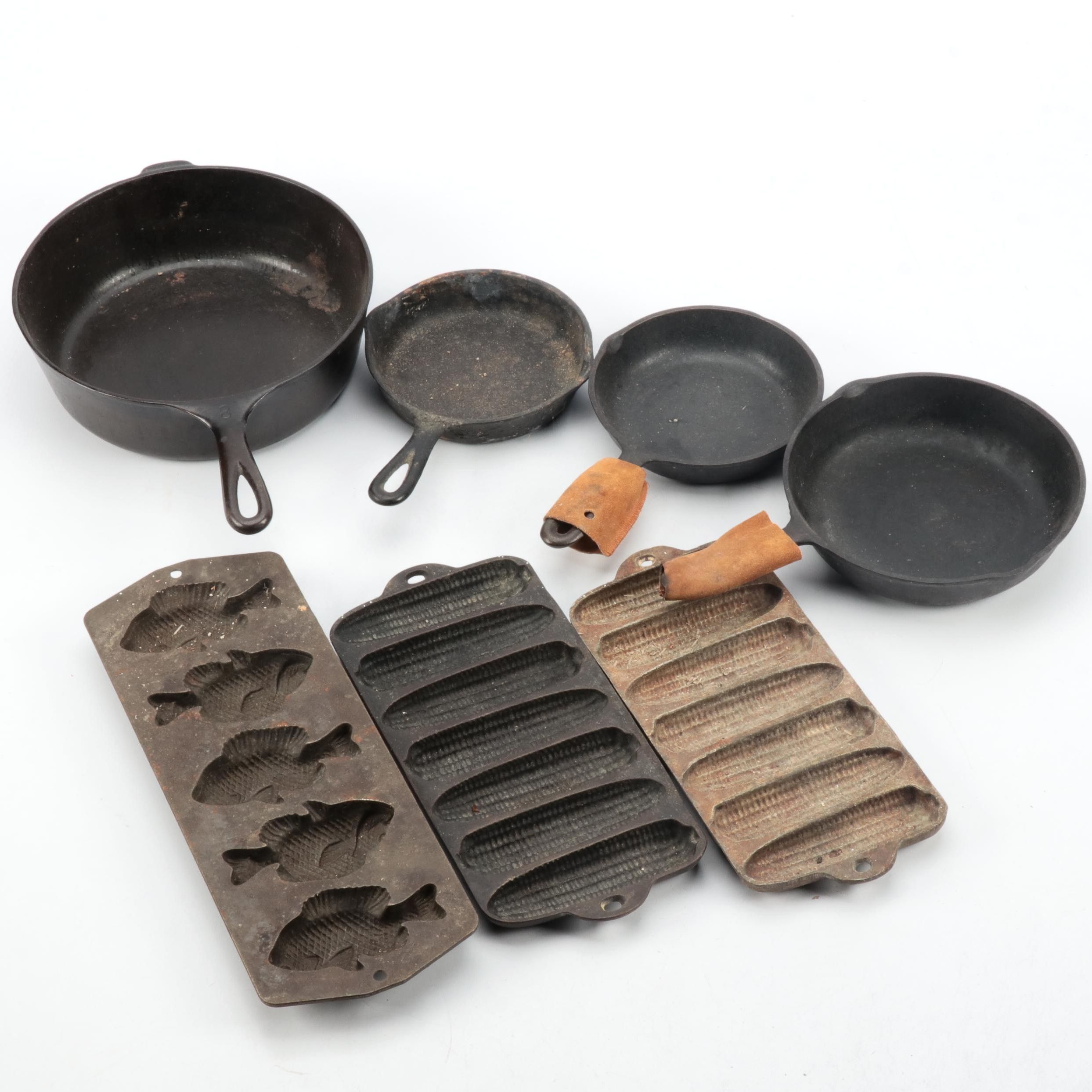 Cast Iron Baking Molds and Frying Pans, 20th Century