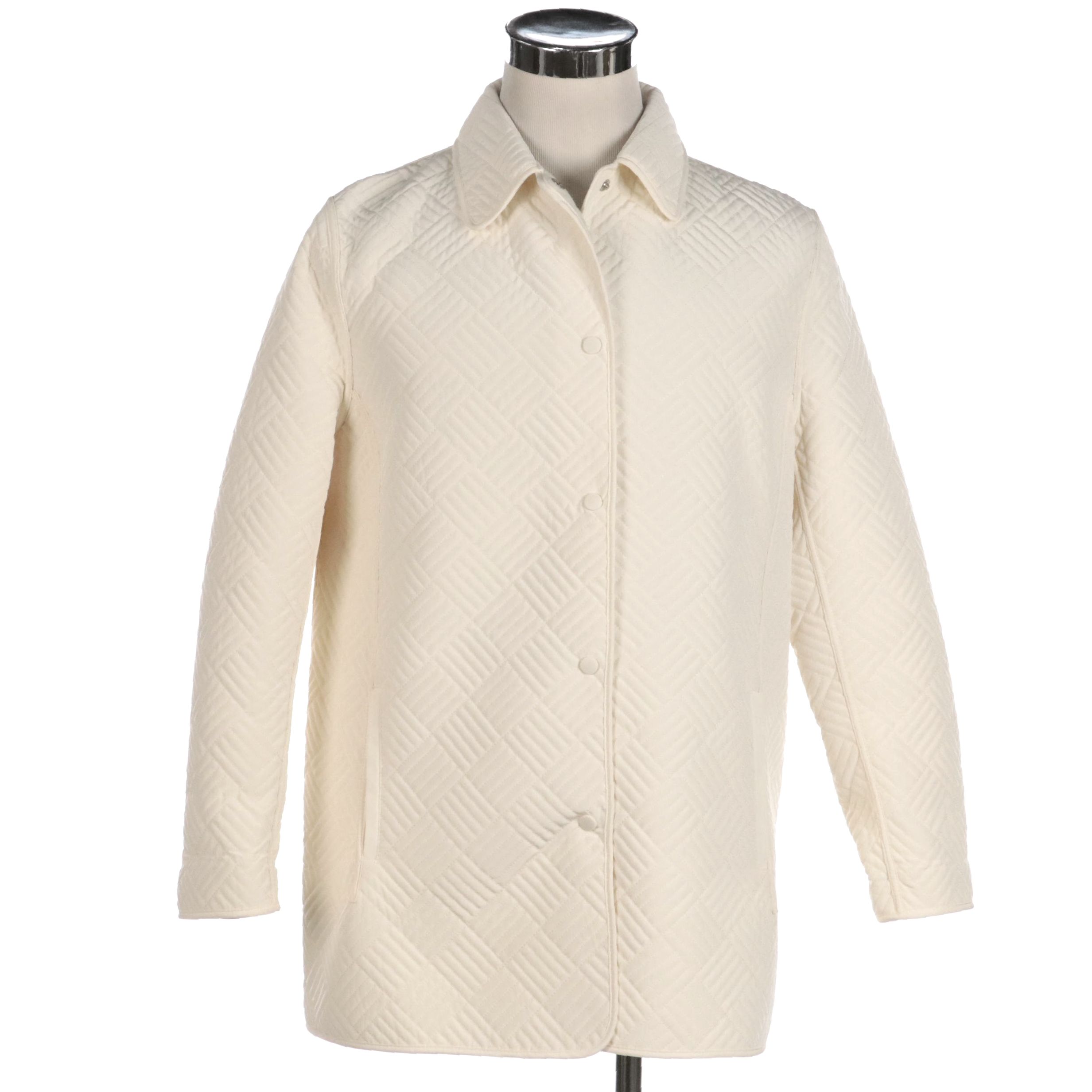 Hilary Radley Quilted Snap-Front Jacket