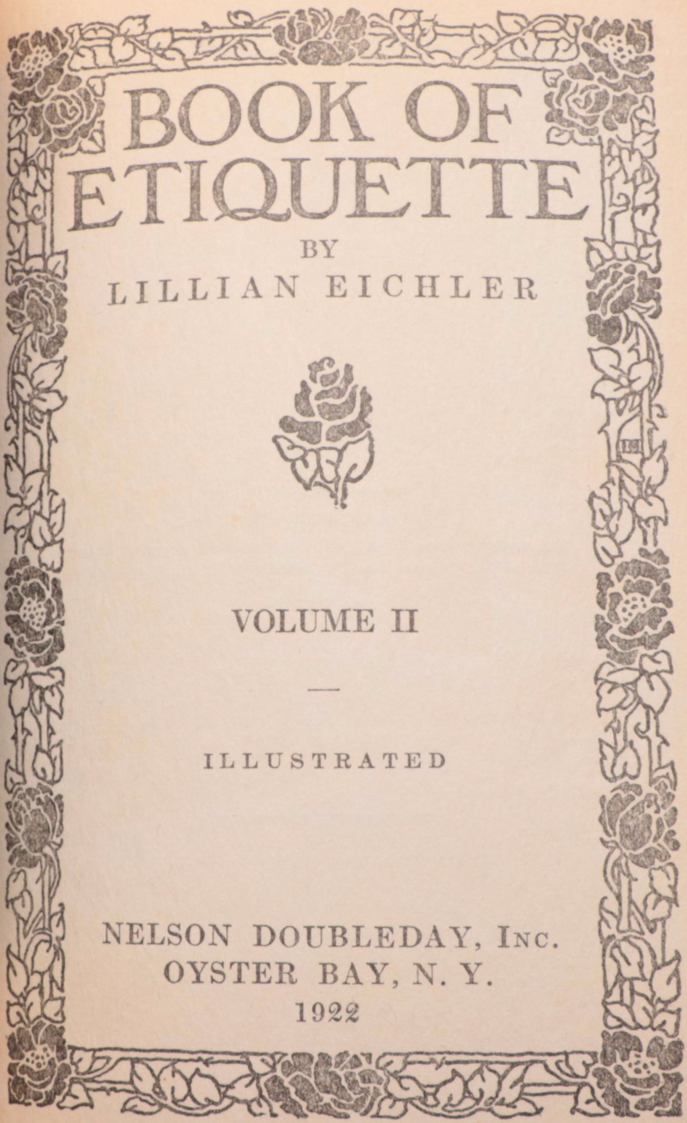 Illustrated "Book of Etiquette" Set by Lillian Eichler with Other Etiquette Book