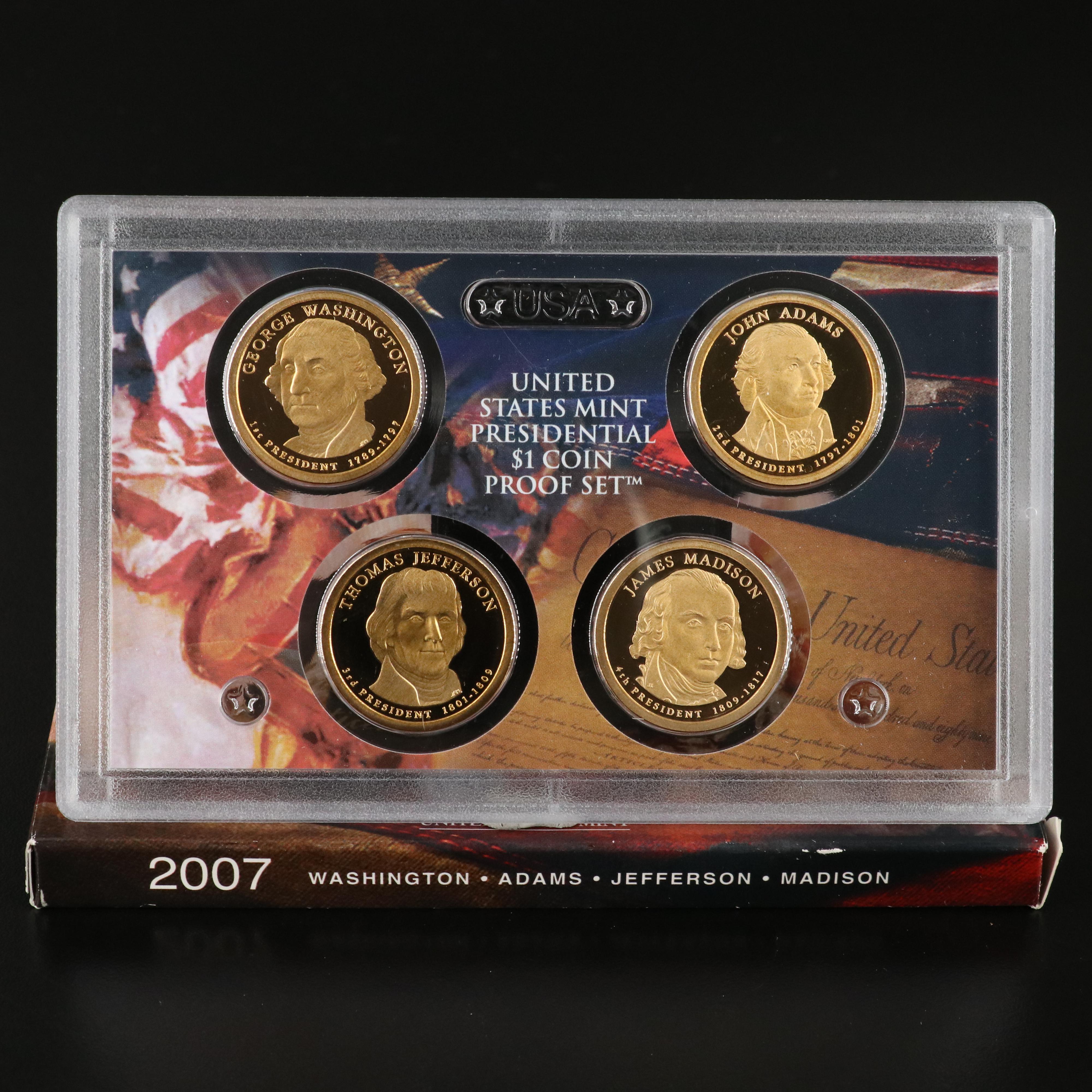 Six Different Presidential Dollar Proof Sets