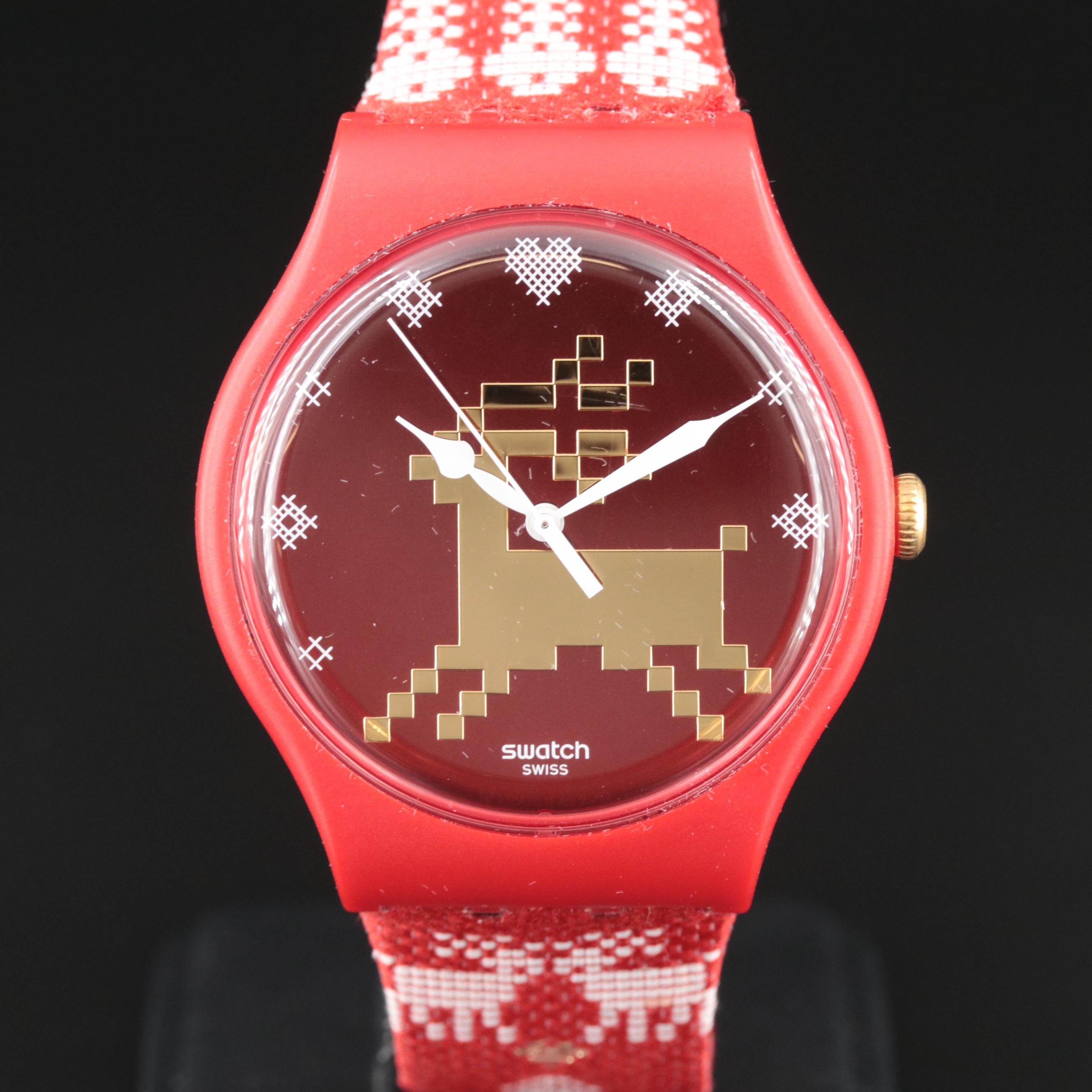 Swatch Holiday Limited Edition Watch with Water Bottle