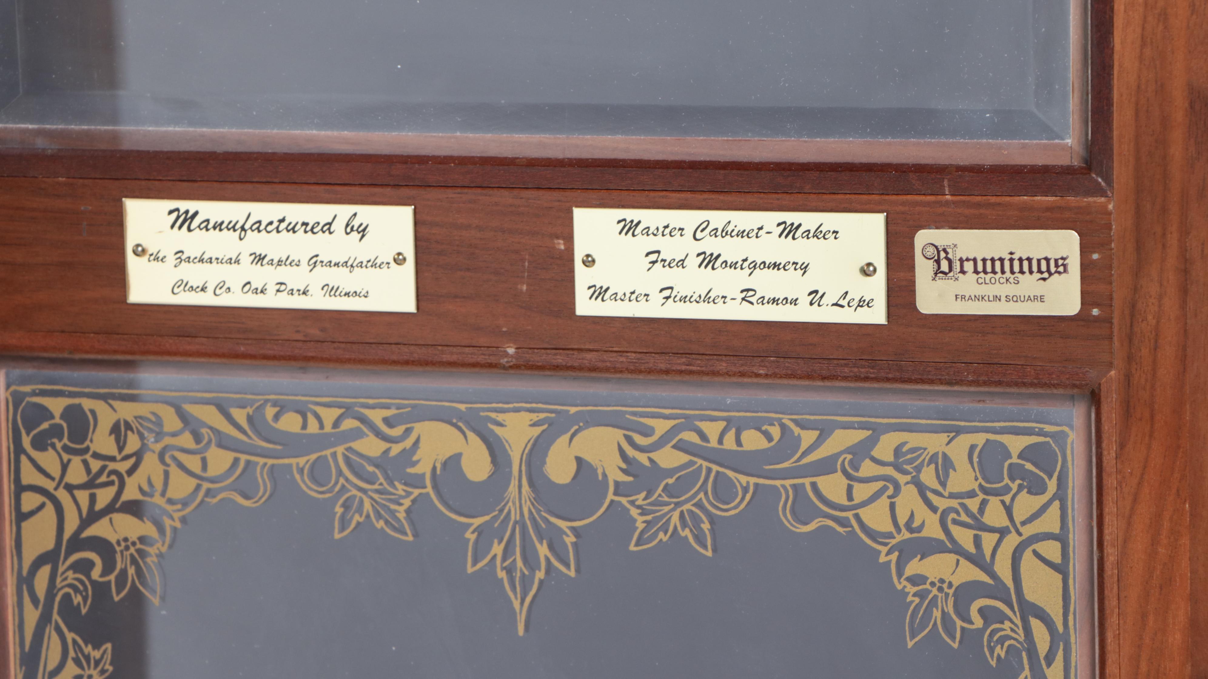 Zachariah Maples Clock Co. Grandfather Clock with Zodiac Face