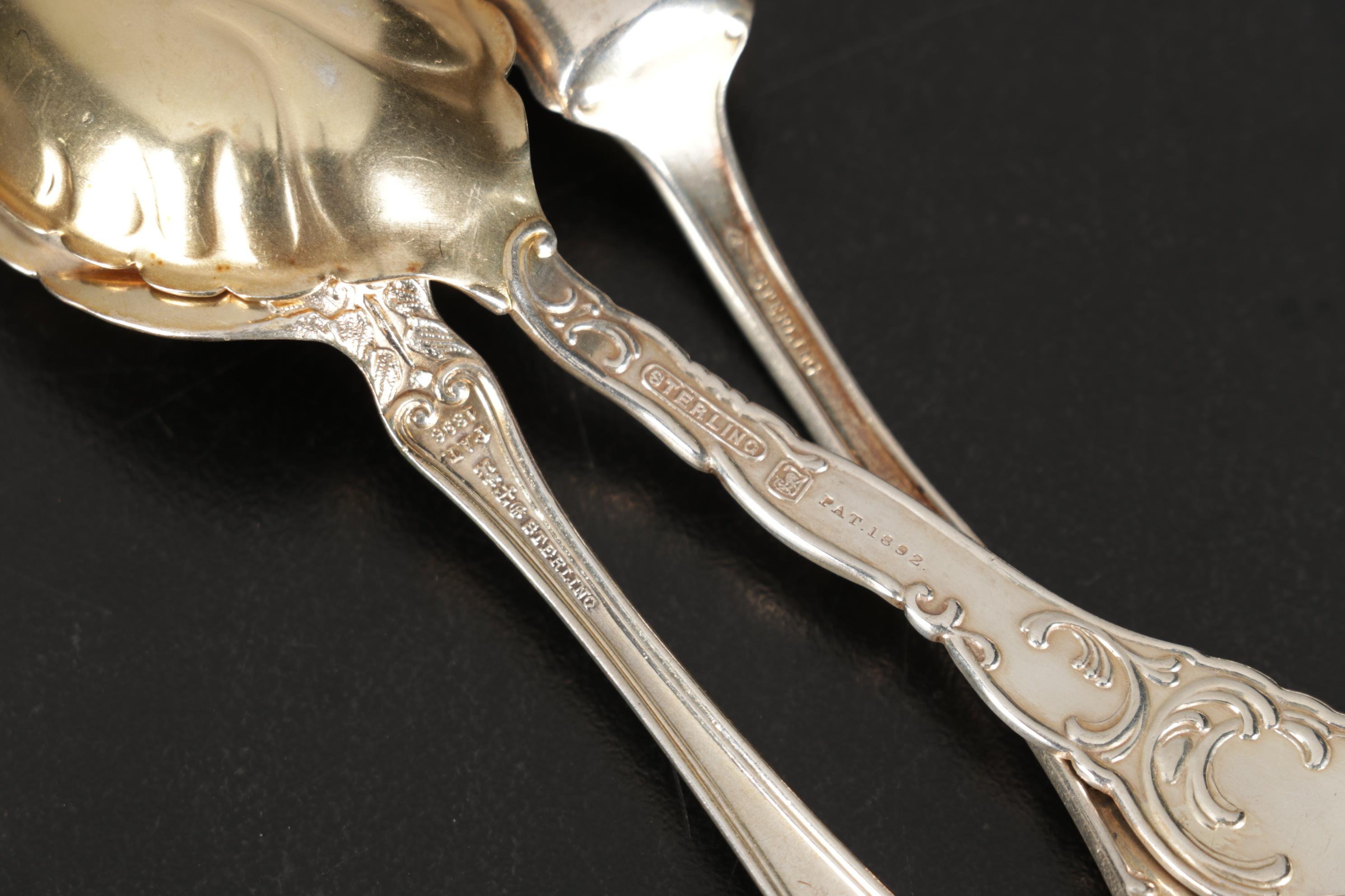 Sterling Cups and Utensils With M. Fred Hirsch Co. Sterling Silver Dish