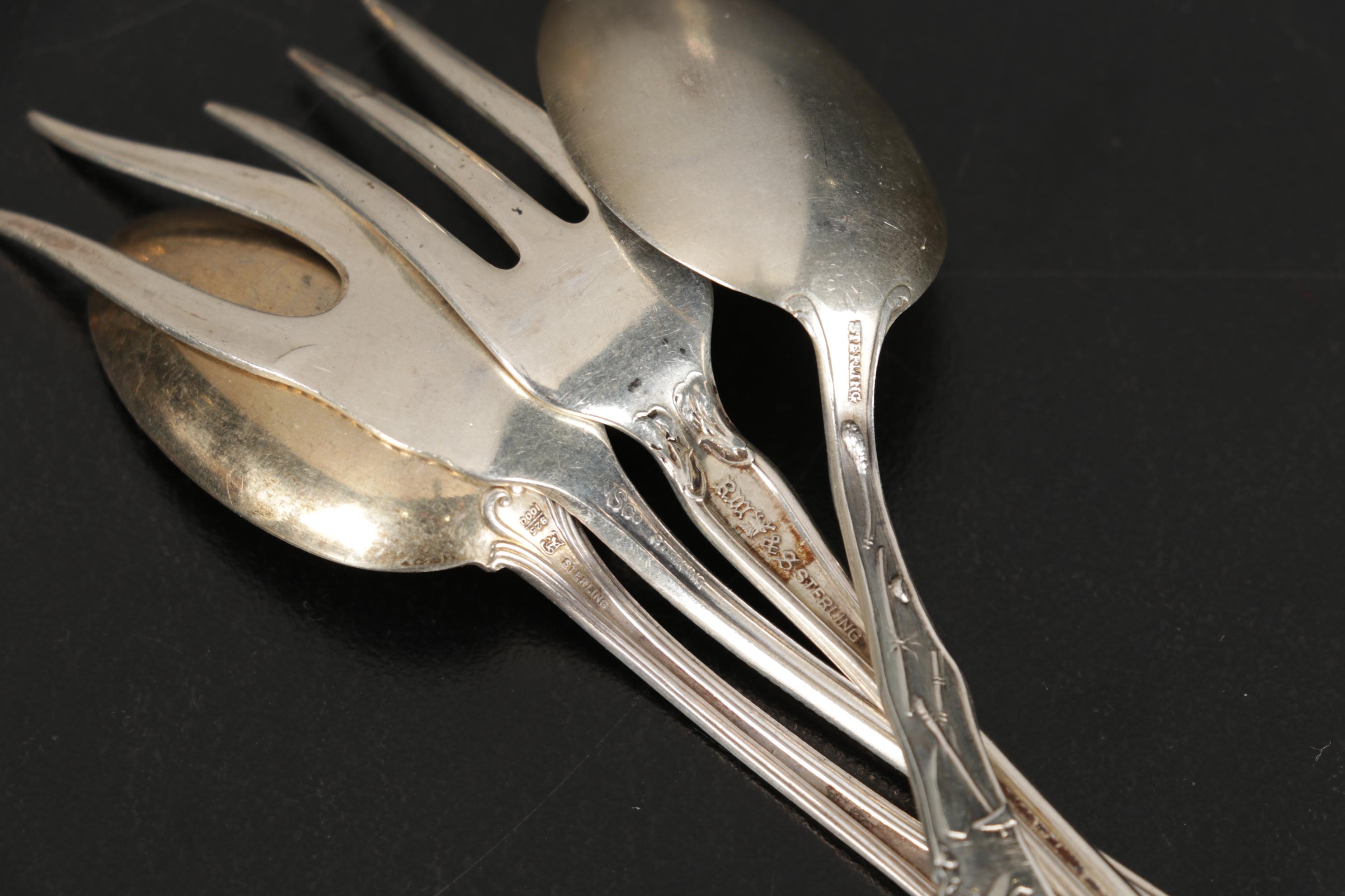 Sterling Cups and Utensils With M. Fred Hirsch Co. Sterling Silver Dish