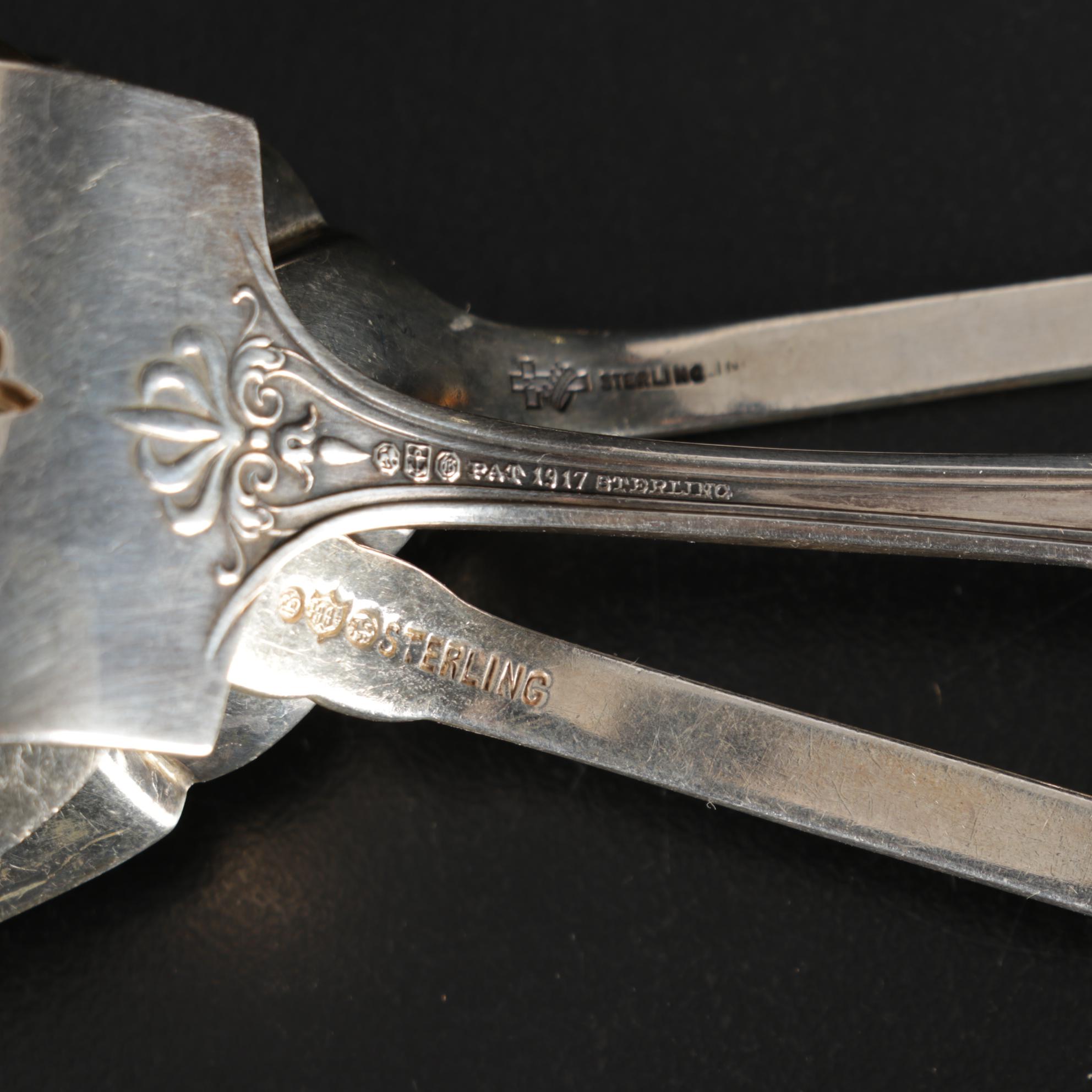 Sterling Cups and Utensils With M. Fred Hirsch Co. Sterling Silver Dish