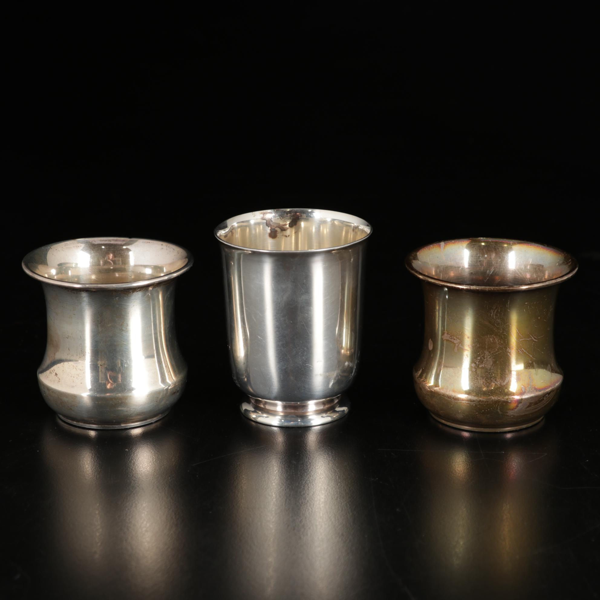 Sterling Cups and Utensils With M. Fred Hirsch Co. Sterling Silver Dish